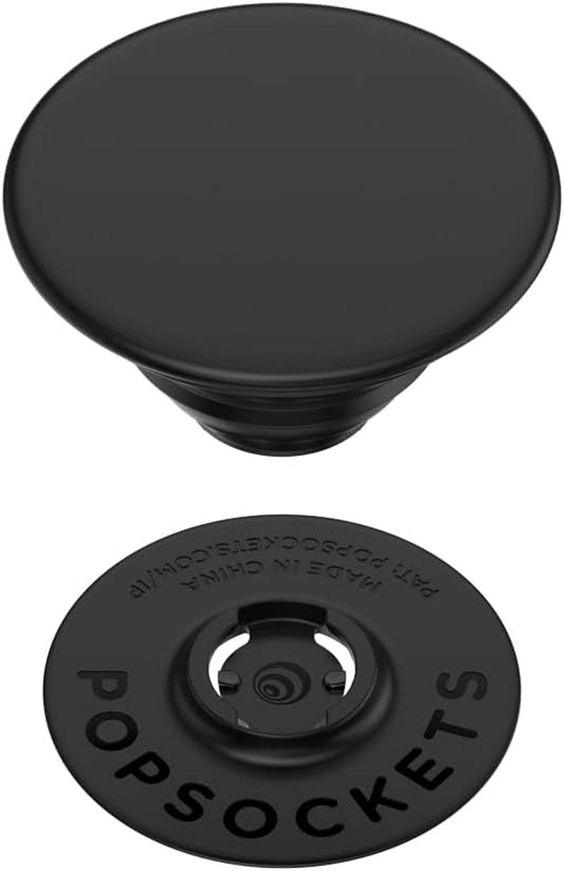Swappable Adhesive Top Pop-Grip - Drop Protection, Swappable Top, Collapsible, Ergonomic Design, Adhesive for Phones and Tablets - Black