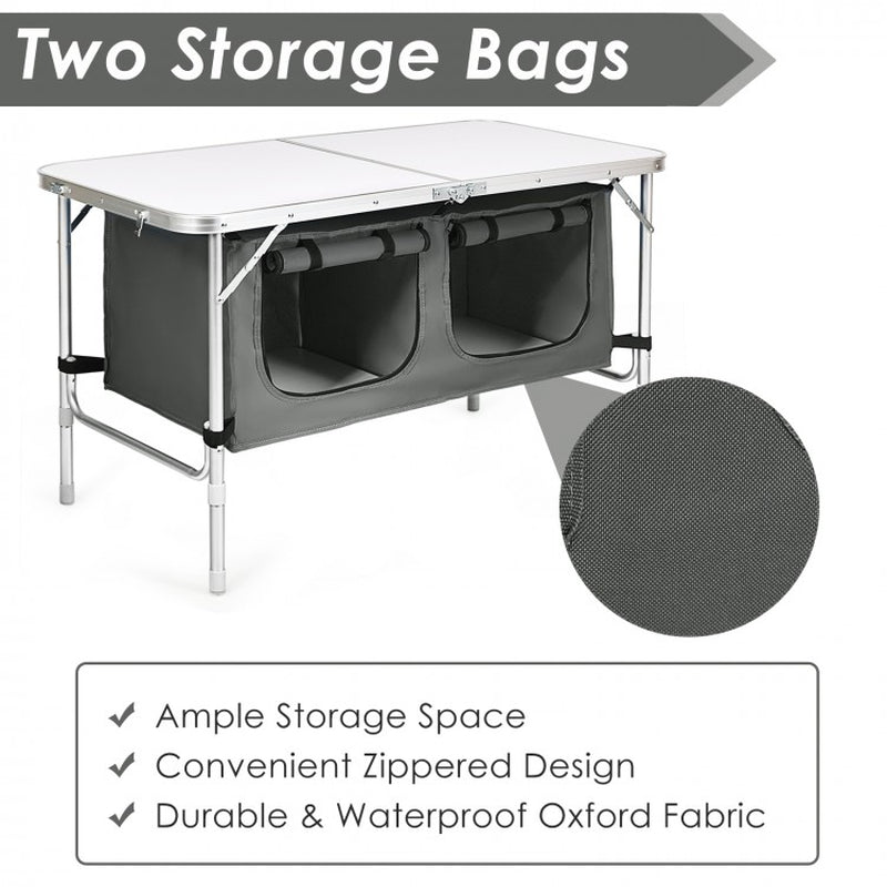 Height-Adjustable Portable Camping Table