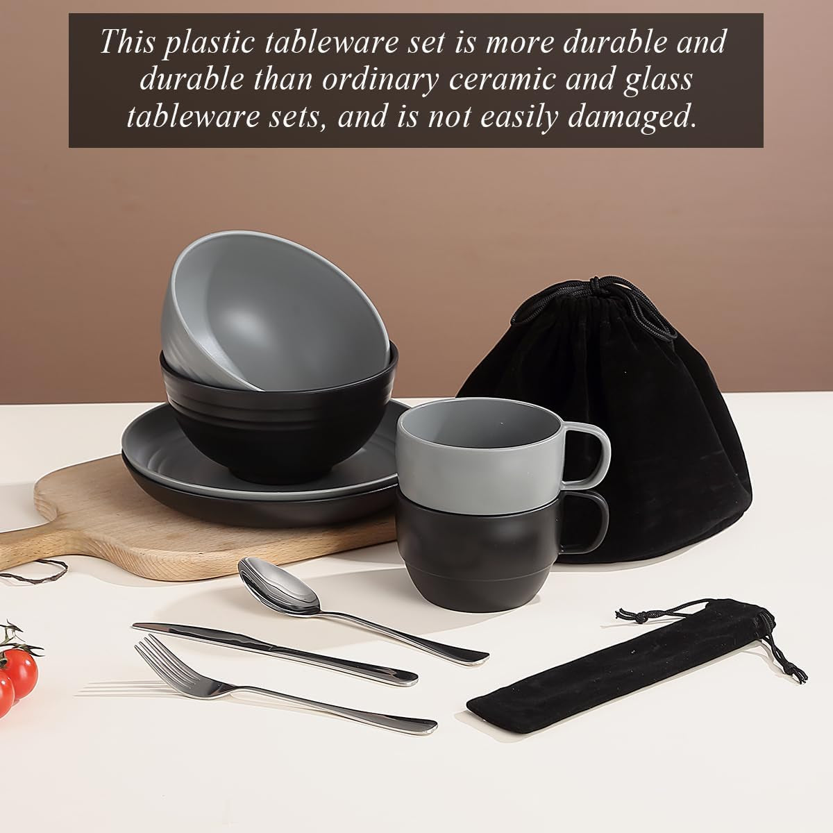 2-Person Camping Mess Kit with Silverware Set - Spoons, Forks, and Knives - Portable and Easy to Clean Camping Essentials