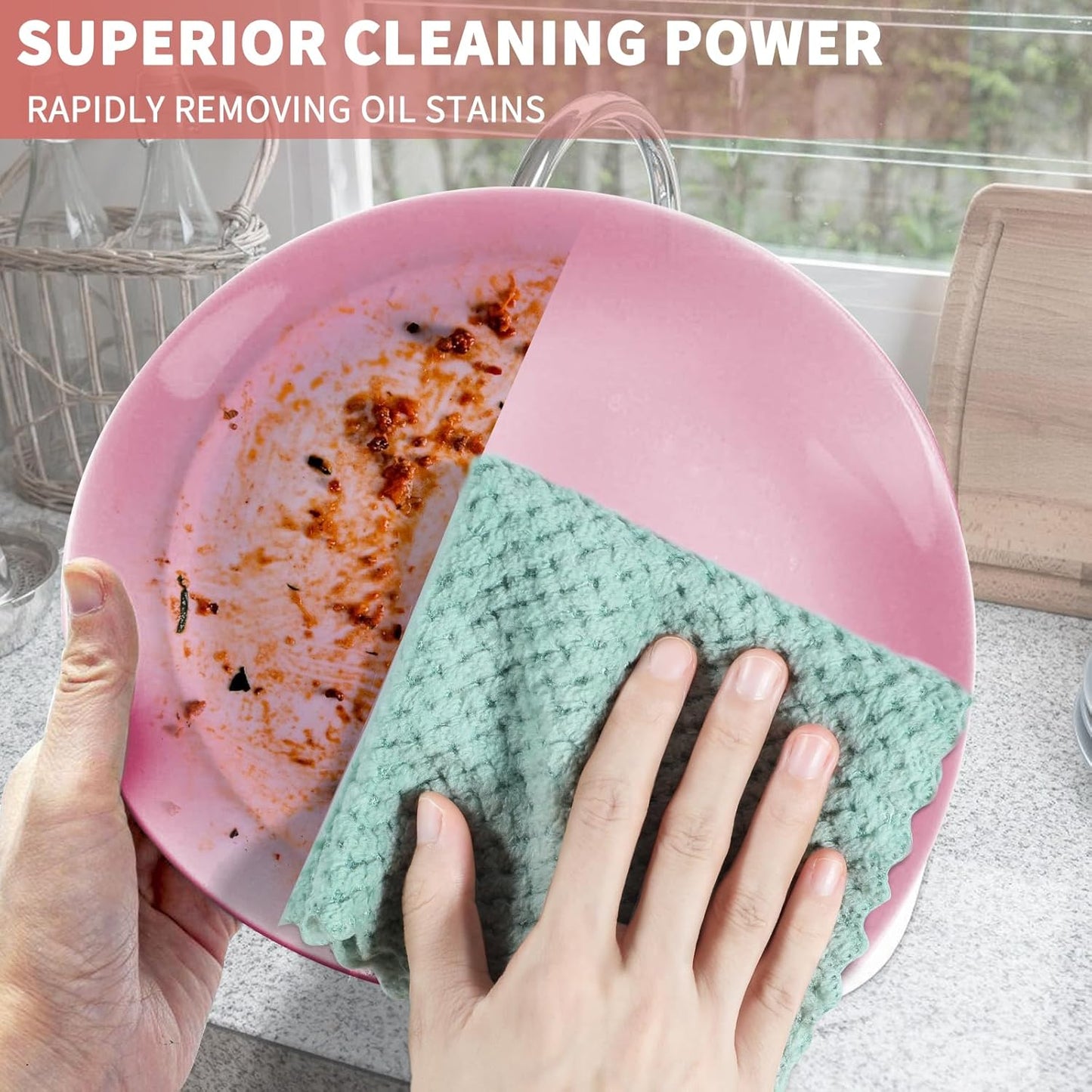 120-Pack Microfiber Cleaning Cloths - Highly Absorbent, Lint-Free, Multi-Use Rags for Effective Dust Removal in Home, Kitchen, and Automotive Care