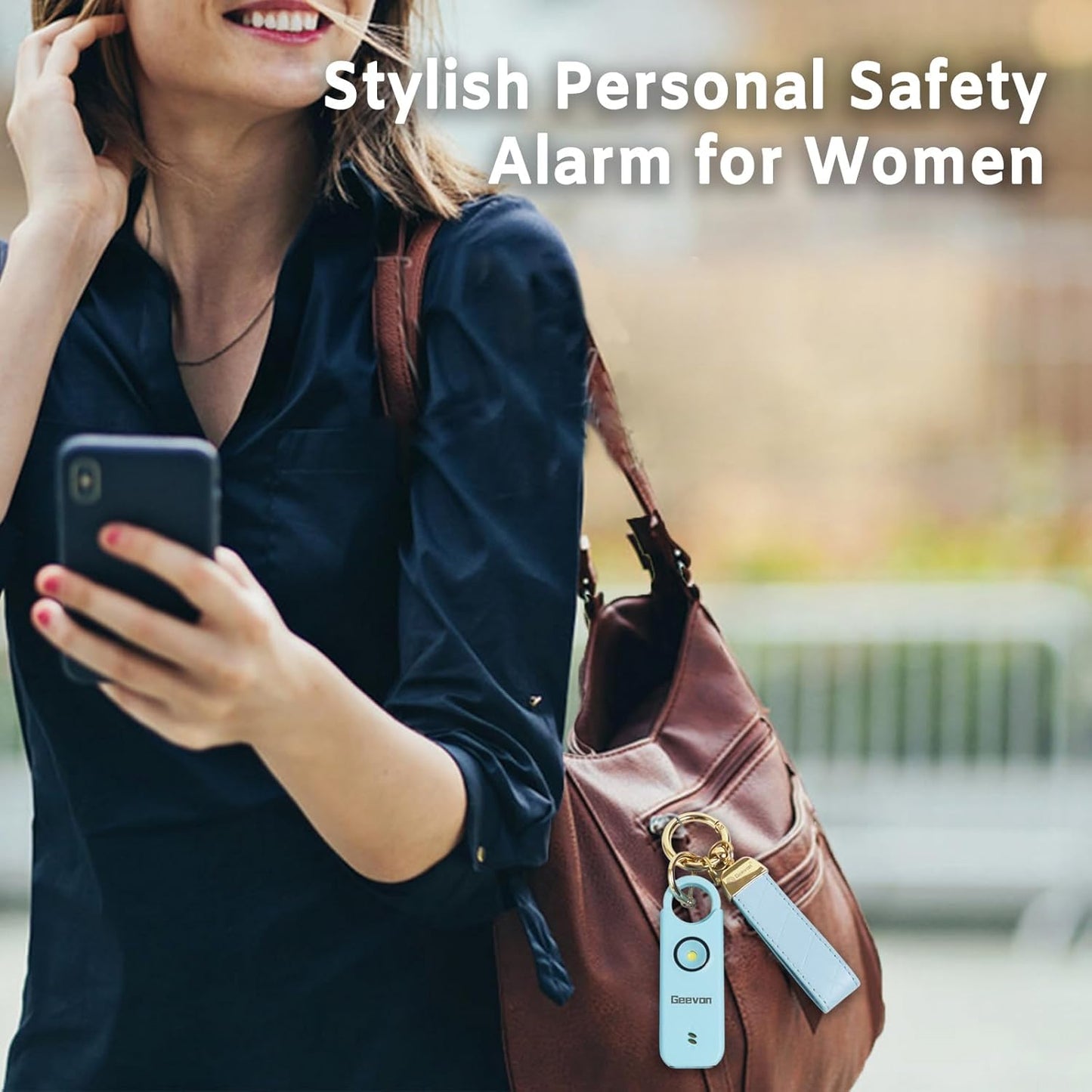 Personal Safety Alarm Set - Women - 135DB Loud Siren with LED Strobe Light, Rechargeable (Mint)