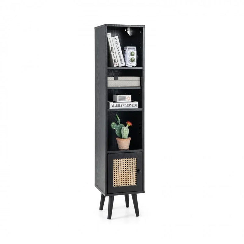 Four-Tier Slim Design Rattan Storage Cabinet