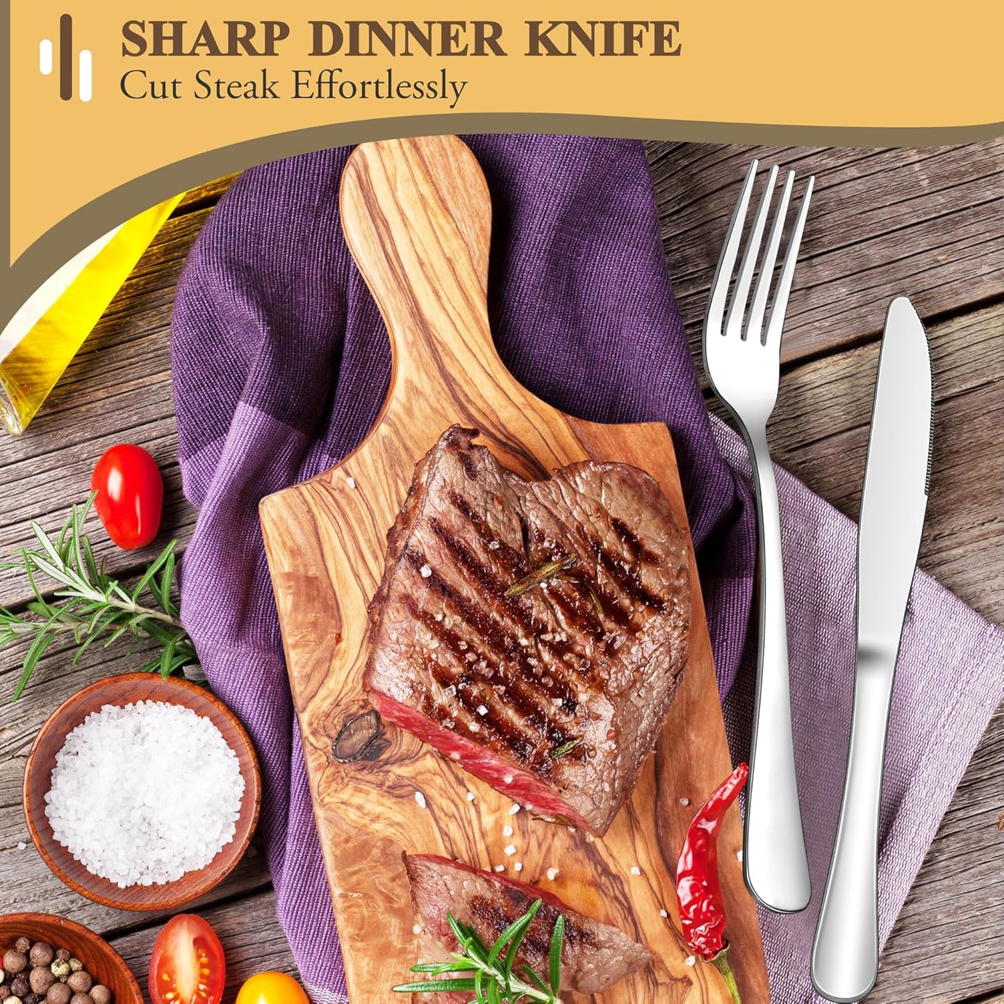 20-Piece Modern Stainless Steel Cutlery Set for 4, Includes Knife, Fork, Spoon, Mirror Polished and Dishwasher Safe