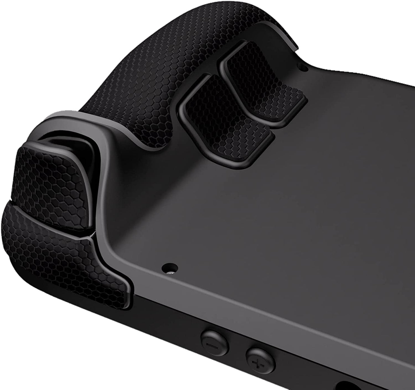 Textured Soft Rubber Handle Grips for Steam Deck LCD & OLED - Honeycomb Black Trackpad Skin Enhancement
