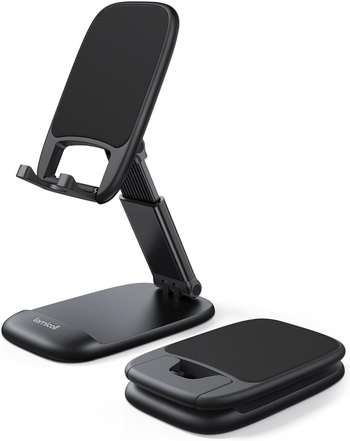 Height Adjustable Foldable Phone Stand for Desk - Portable Cell Phone Holder Compatible with iPhone 14/15/16 Pro Max Plus, 13 Pro Max Mini, and 4-8'' Smartphones