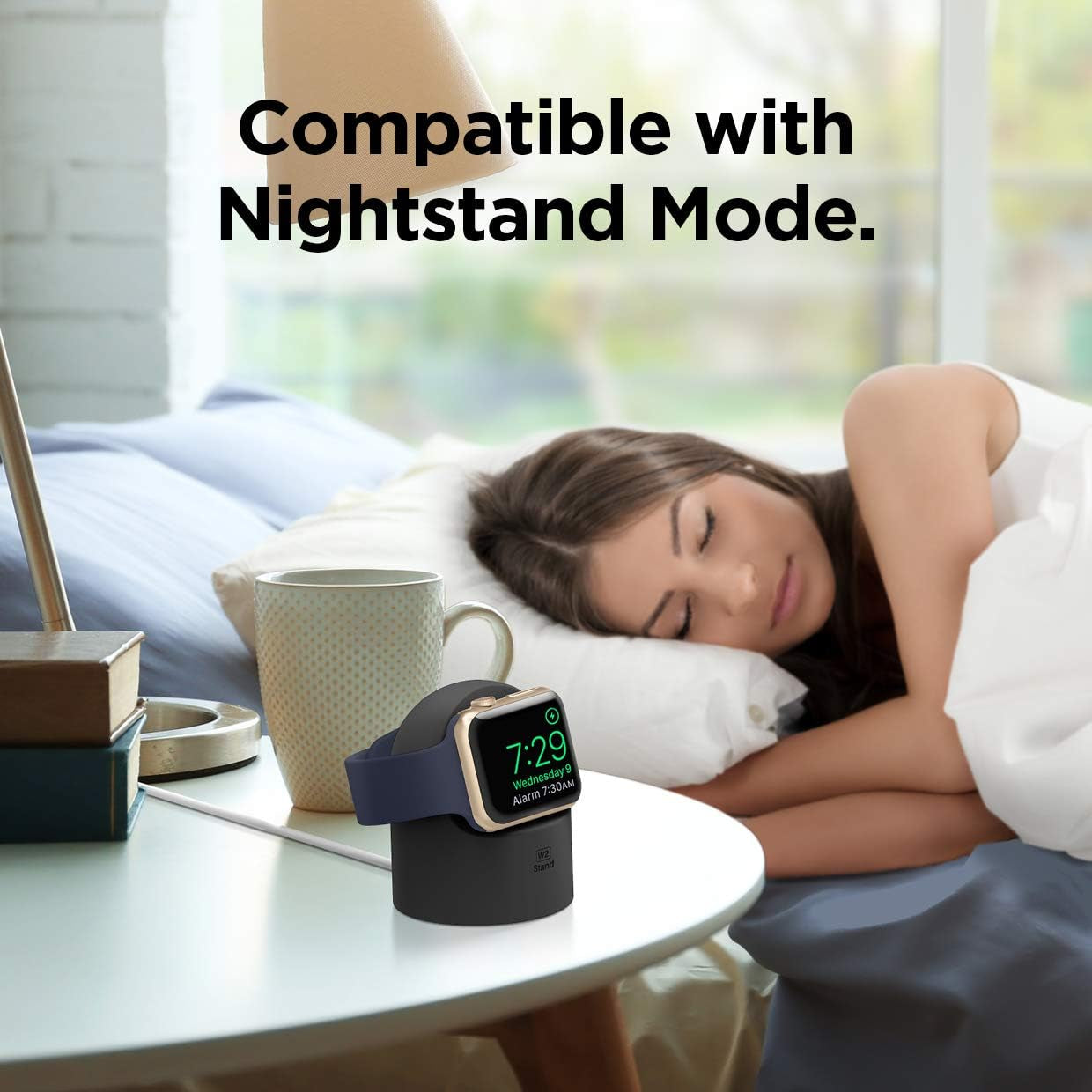 Charger Stand Compatible with Apple Watch Series - Durable Silicone, Compatible with Nightstand Mode