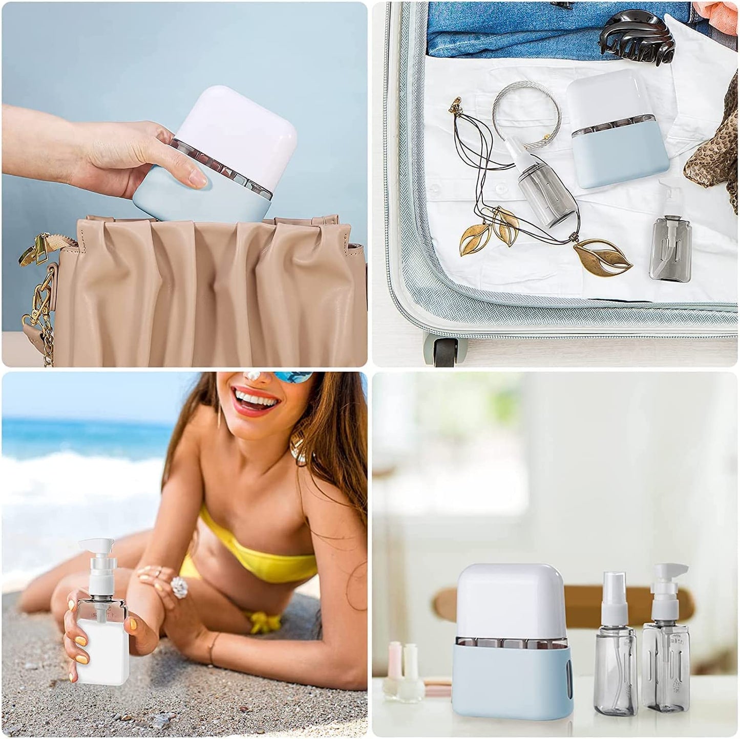 8-Pack TSA Approved Travel Bottles Set for Toiletries, 50ml/2oz Leak-Proof Containers with Labels and Storage Box
