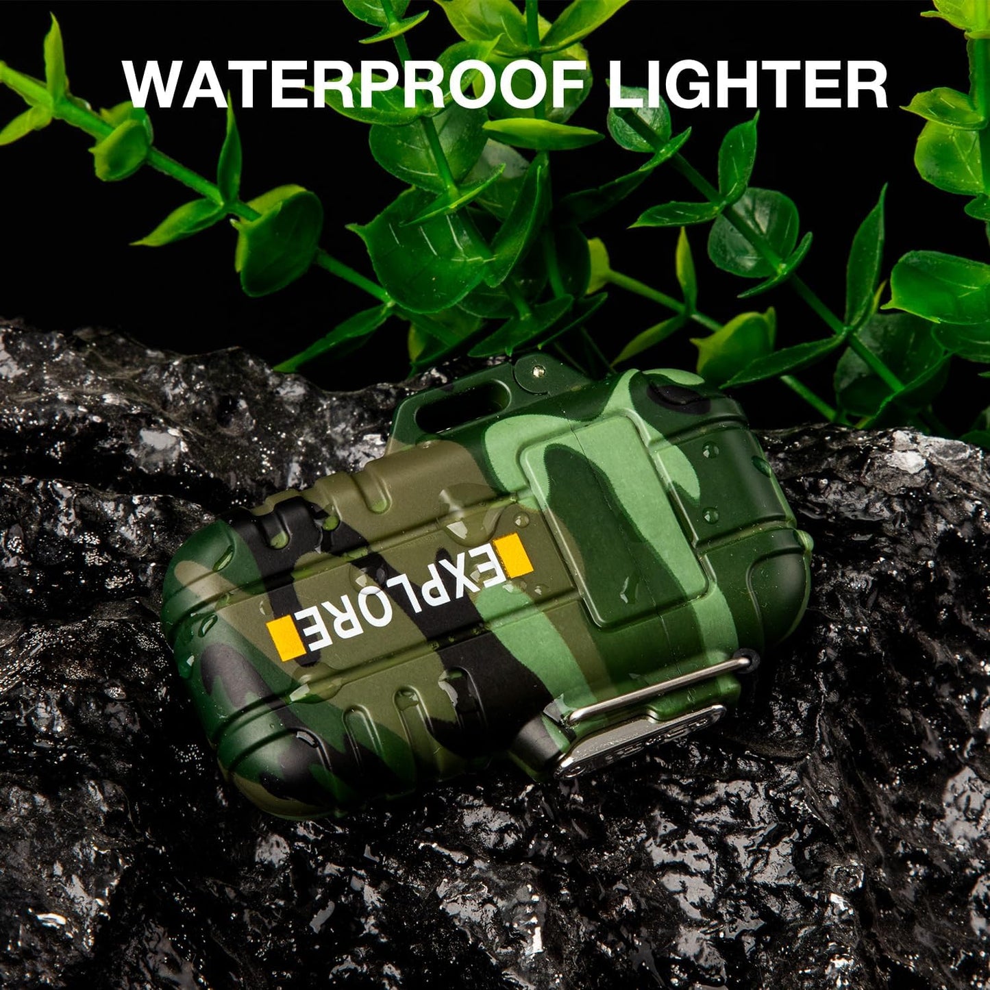USB Rechargeable Arc Plasma Lighter - Waterproof Tactical EDC Gear for Camping and Survival (Camouflage)