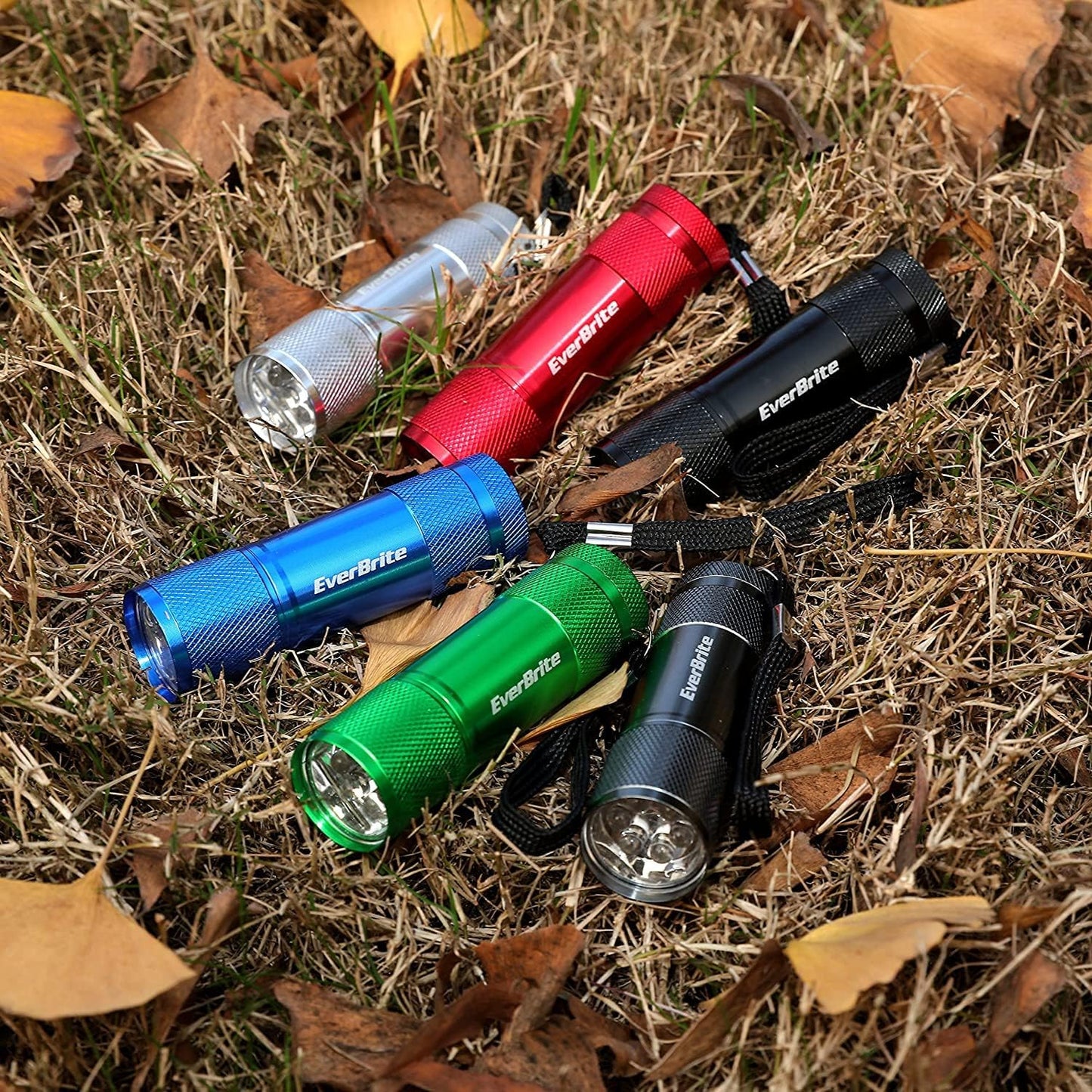 18-Pack Mini Aluminum LED Keychain Flashlight Set with Lanyard and Batteries Included