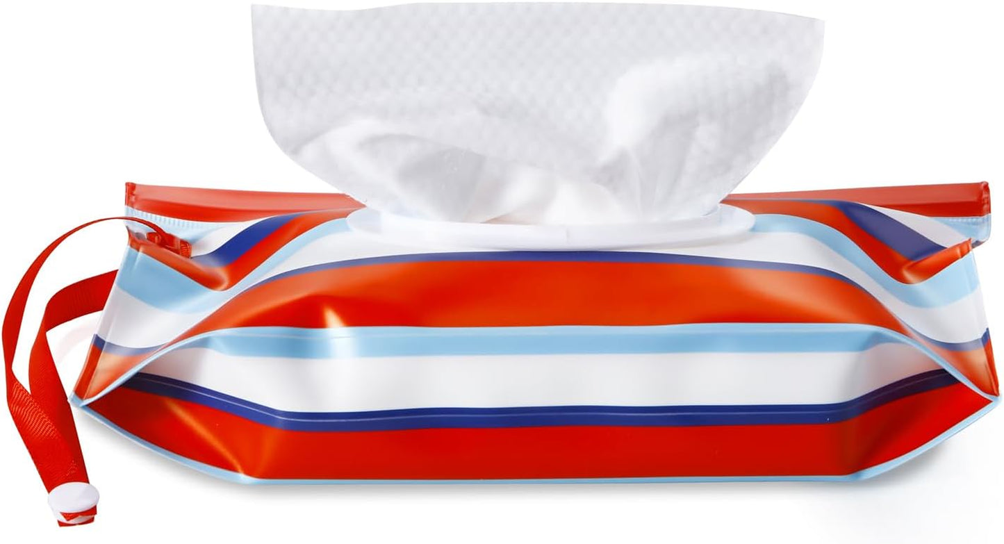 4 Pack Baby Wipe Dispenser, Reusable Container, Baby Wipes Holder, Travel Wipes Case, Portable Wipes Dispenser Pouch