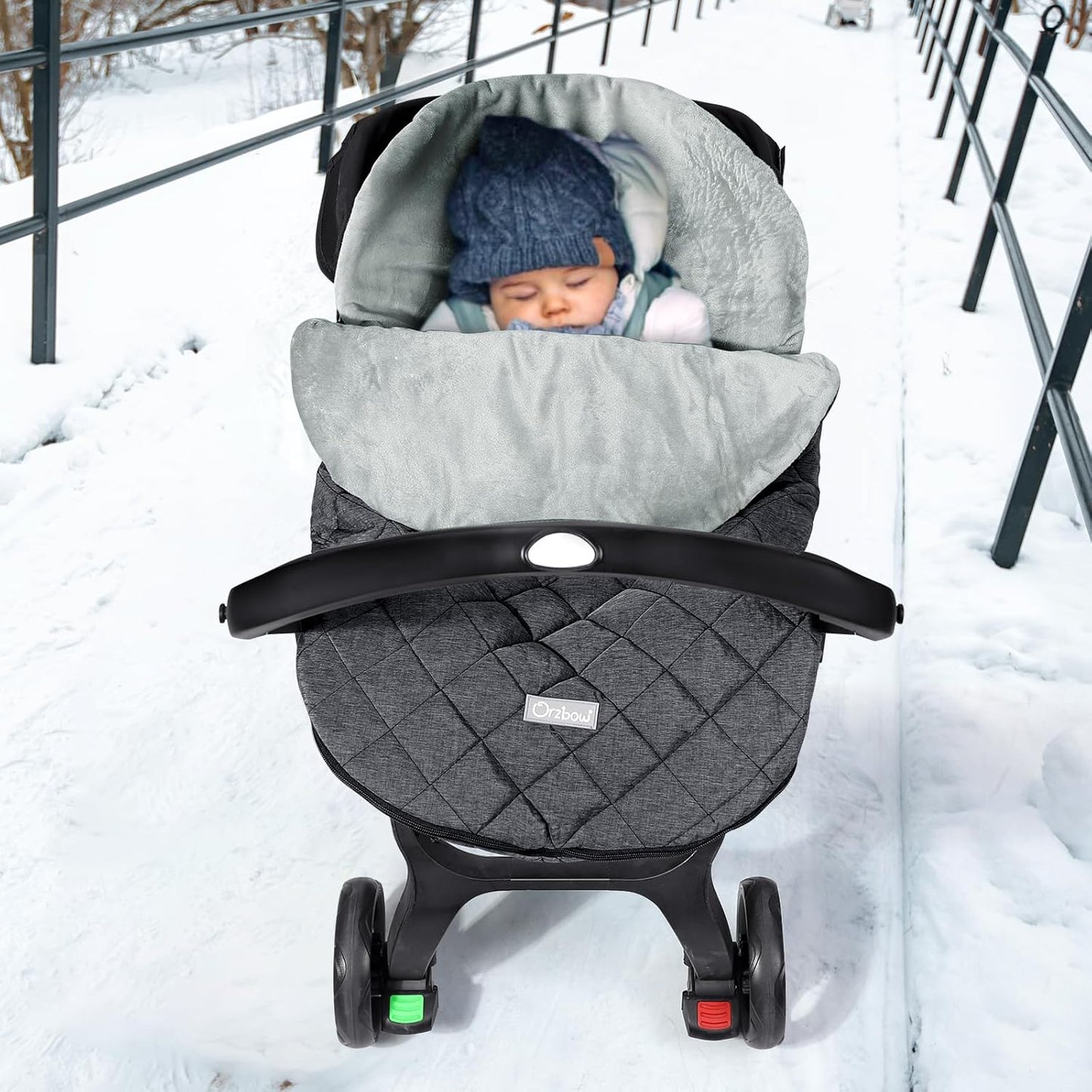 Canopy Bunting Bag for Infant Car Seats and Strollers - Dark Grey, Cold Weather Protection