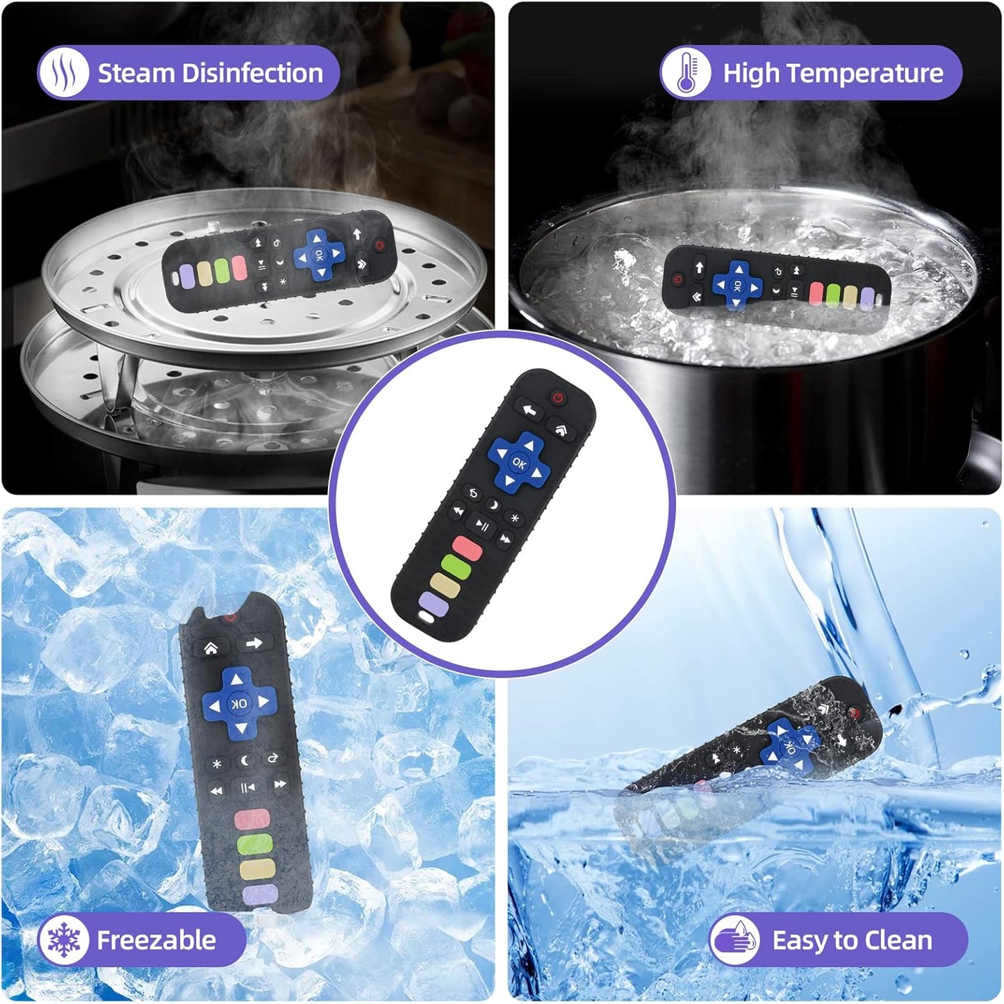 Infant Teether Toy - TV Remote Control Shape for Teething Relief - 3-24 Months
