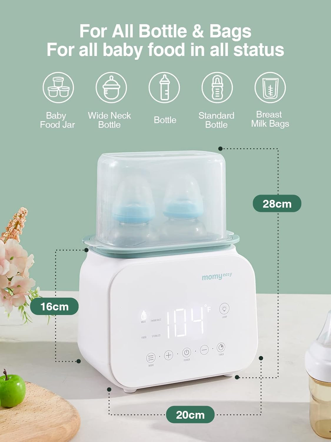 Advanced 7-in-1 Baby Bottle Warmer and Food Heater with LCD Display and 24-Hour Temperature Control