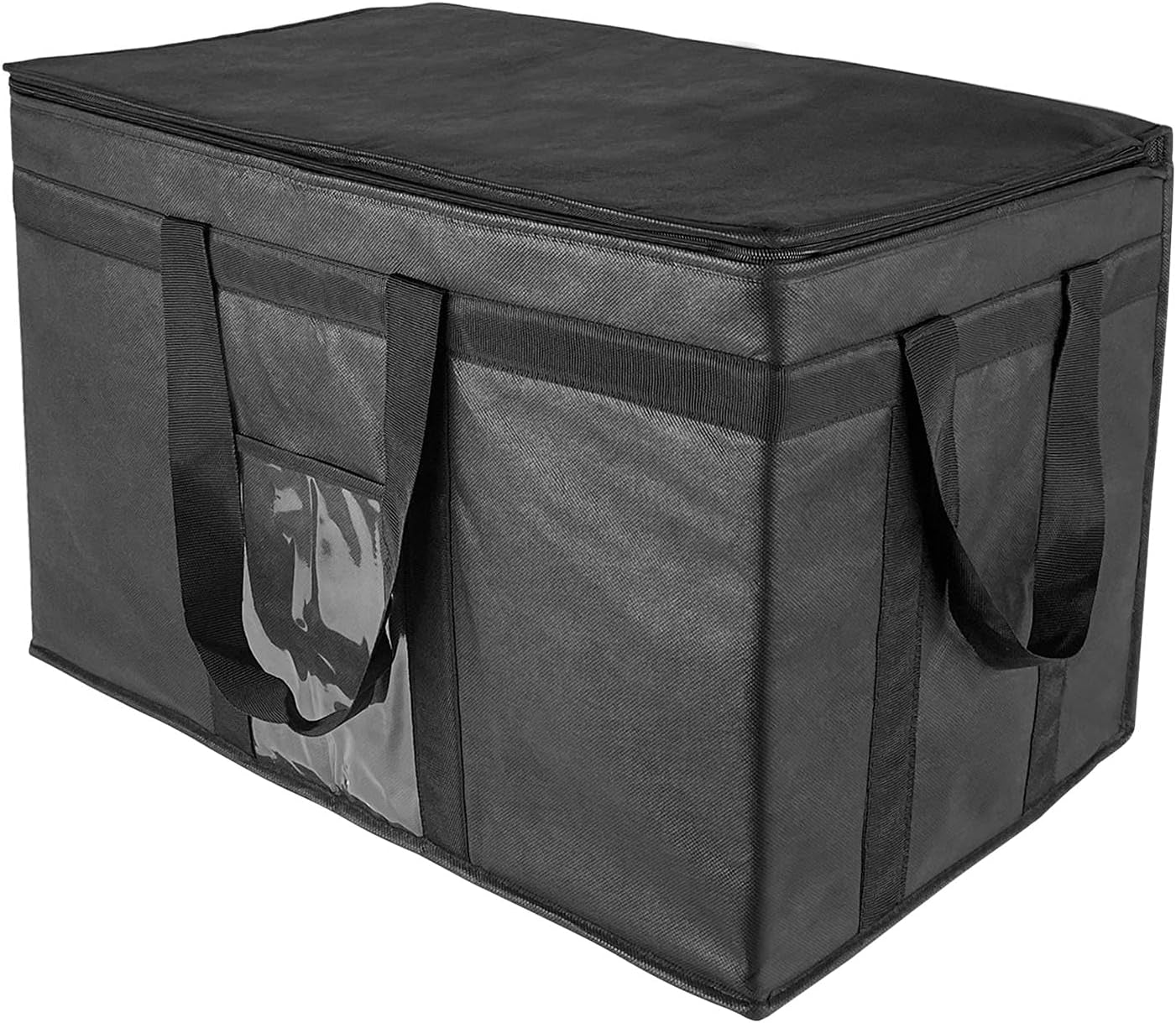 XXXL Large Insulated Cooler Bag - Reusable Double Zipper Food Delivery Bag for Temperature Control (23" W x 15" H x 14" D, Black)