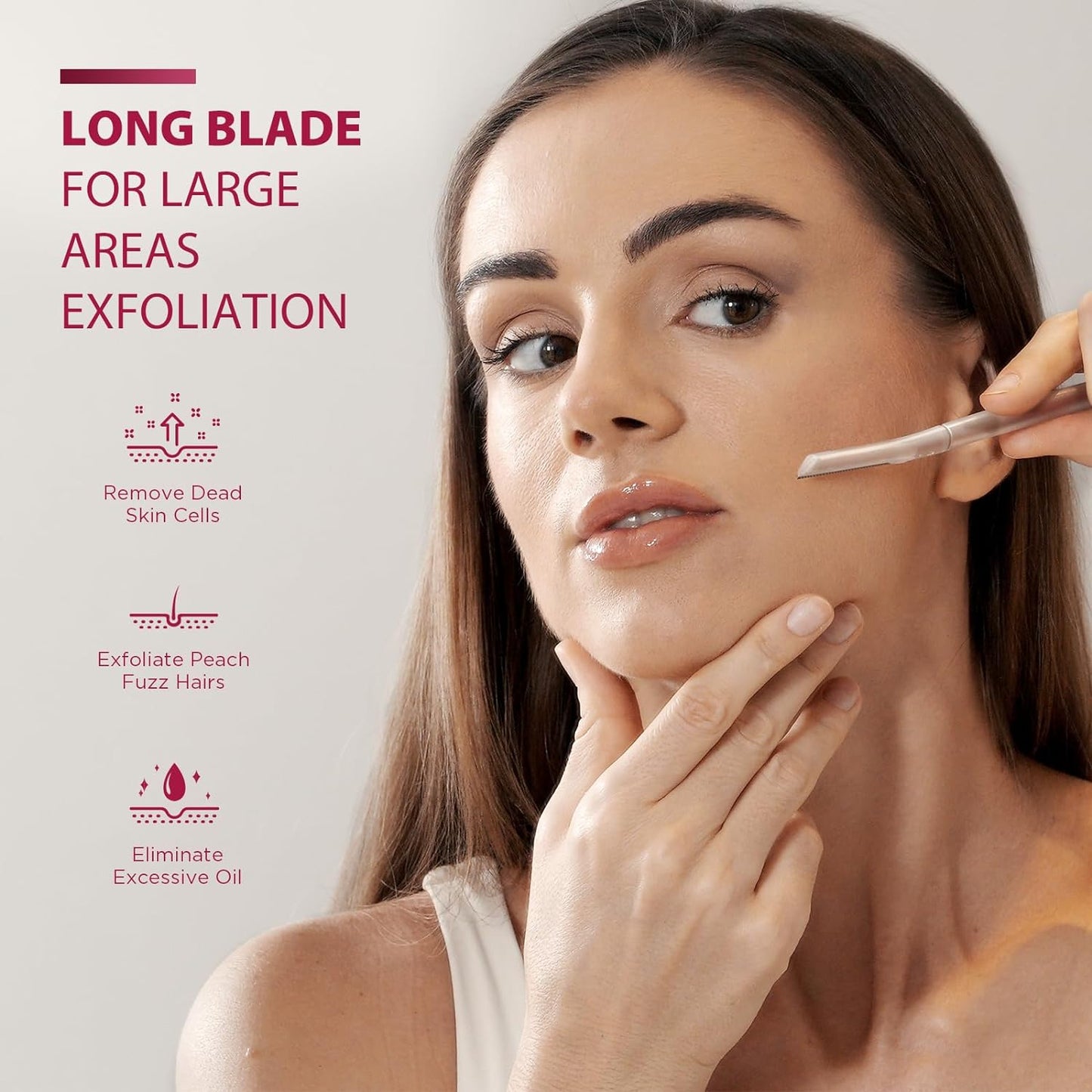 Dermaplane Razor for Women Face, (6 Count) Professional Dermaplaning Tool for Peach Fuzz, Facial and Eyebrow Hair Removal, Gentle Skin Exfoliation Blade