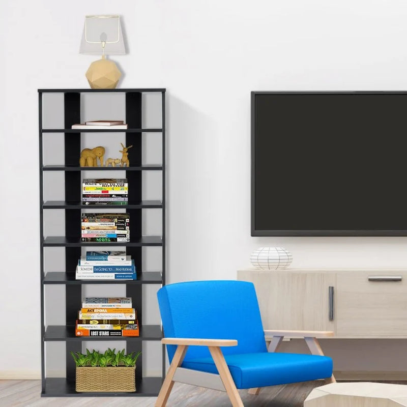 7-Tier Free-Standing Vertical Shoe Rack with Sleek Shelving Storage