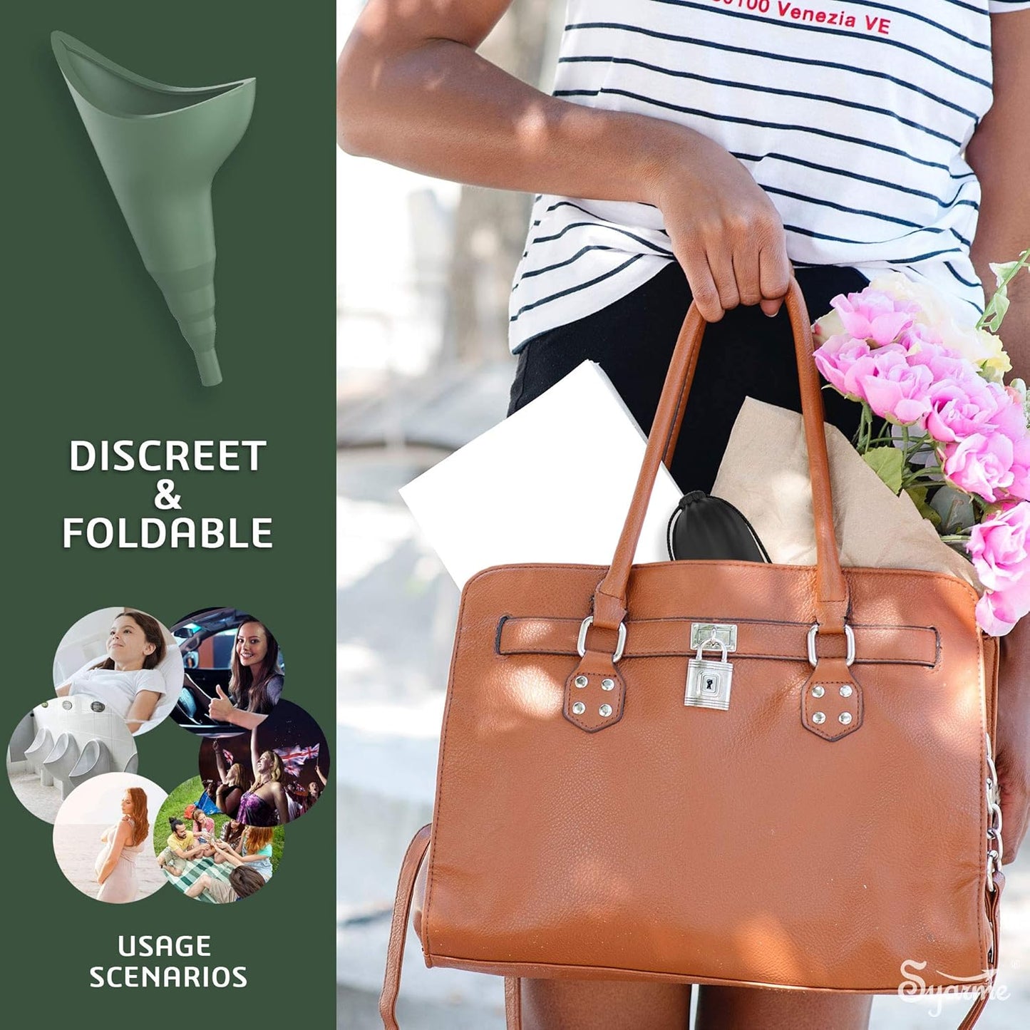 Portable Female Urination Device with Extension Tube - Reusable Urinal Funnel -Travel, Festivals, Camping, and Traffic Jams, Waterproof Storage Bag