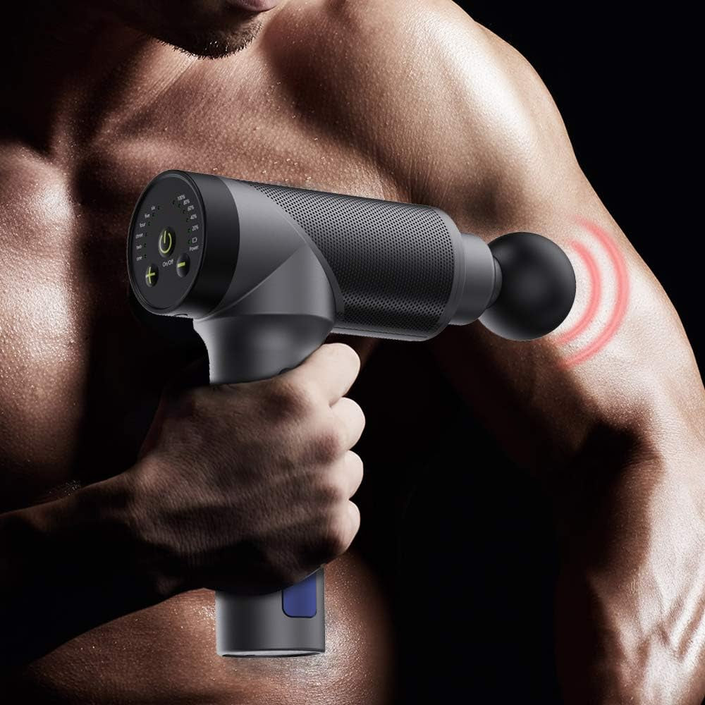 Handheld Electric Deep Tissue Massage Gun with Cordless Design and 6 Speed High-Intensity Vibration Settings