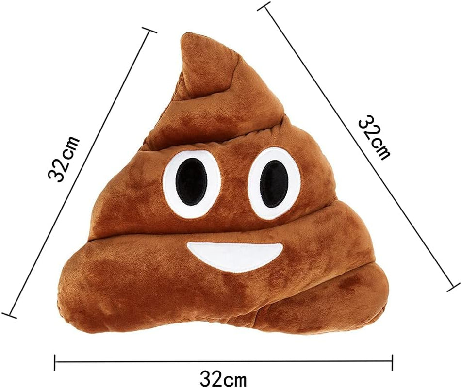 Round Triangle Emotion Cushion - Cute Decorative Stuffed Toy in Brown