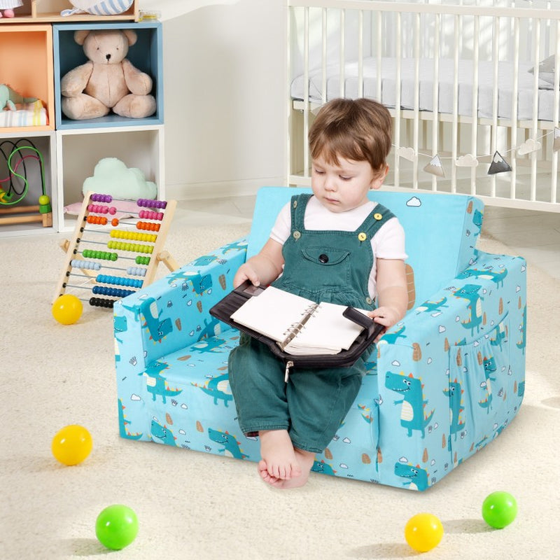 Children's Recliner Sofa with Convertible Sleeper Bed Functionality