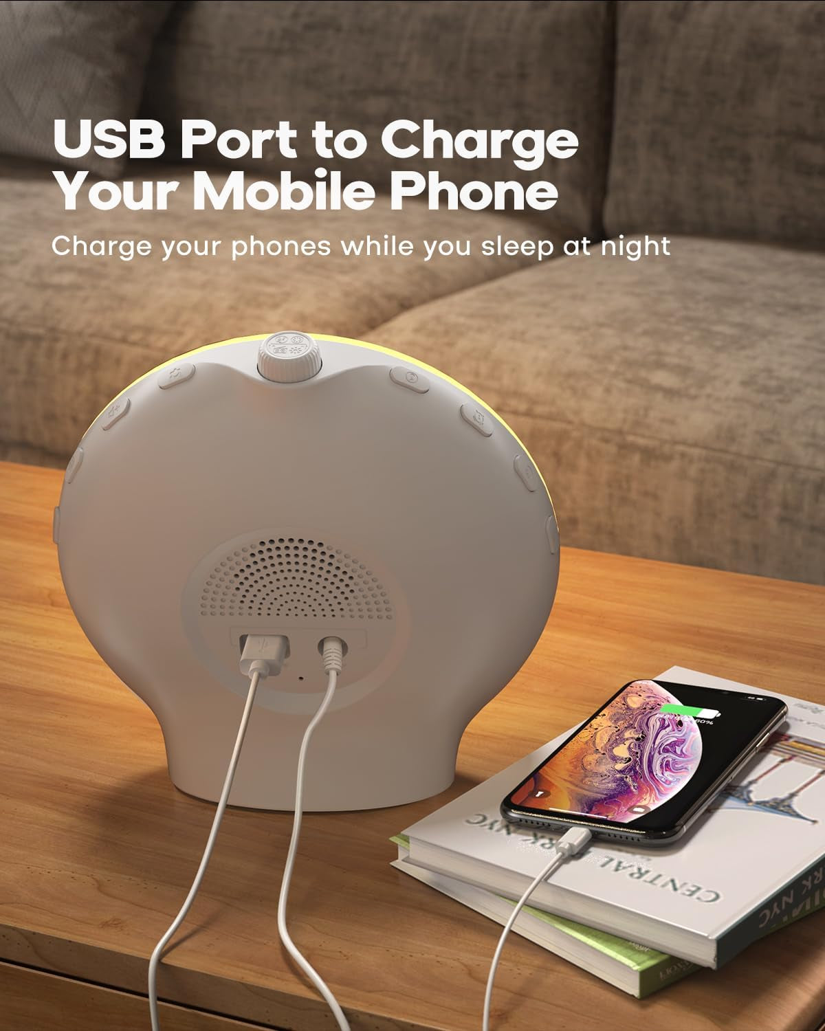 Sunrise Alarm Clock for Deep Sleepers - Sunrise/Sunset Simulation, Dual Alarms, Natural Sounds, Snooze Function, FM Radio, 7-Color Night Light
