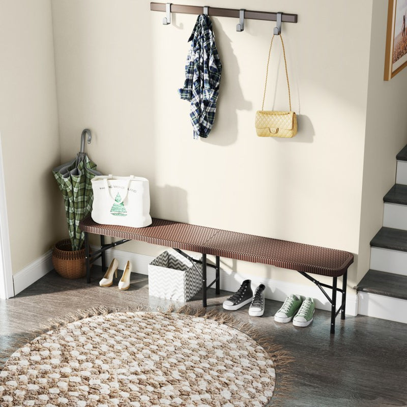 6-Foot Plastic Folding Bench with 1320 lbs Weight Capacity and Convenient Handle