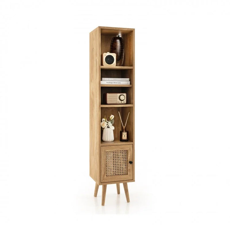 Four-Tier Slim Design Rattan Storage Cabinet