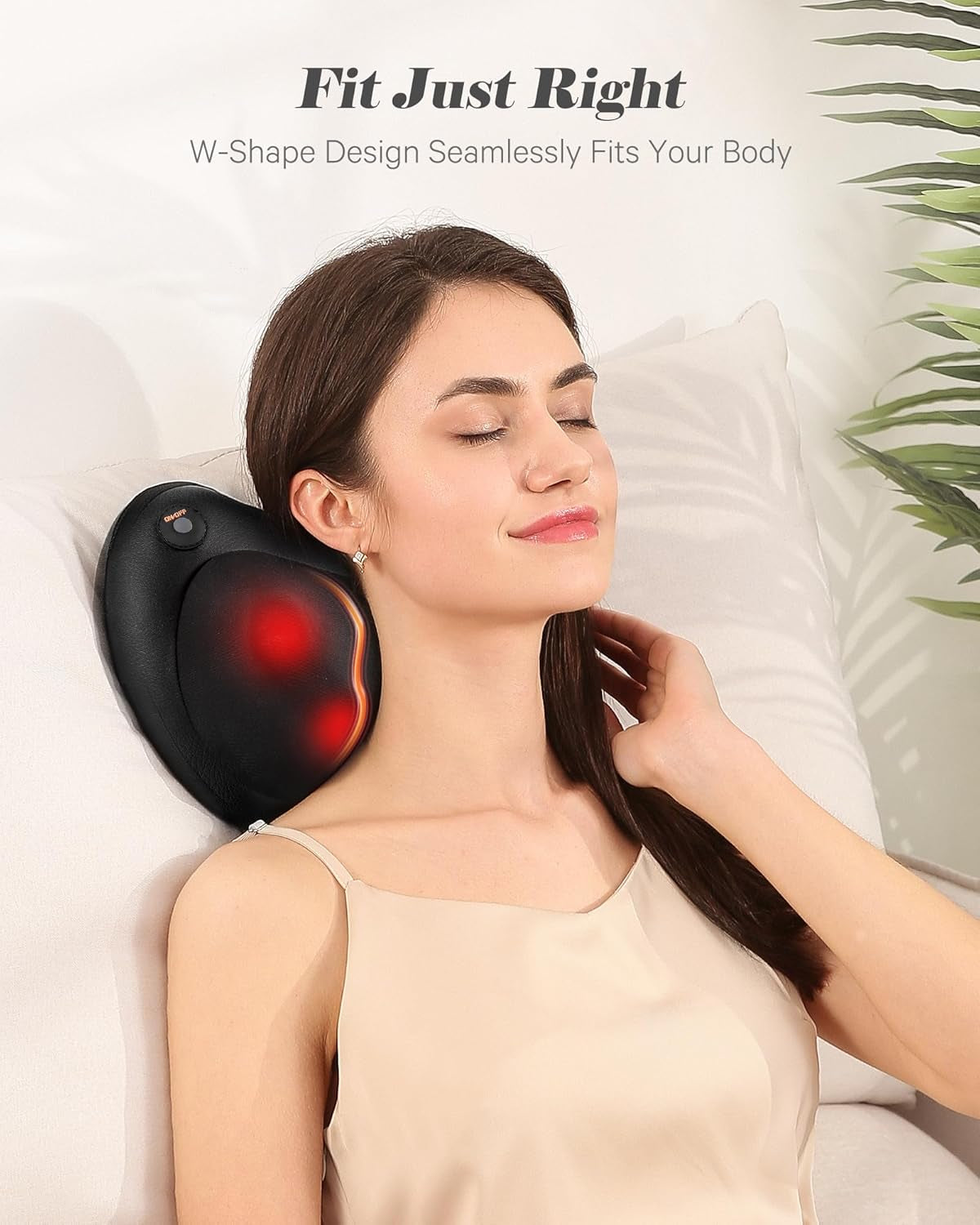 3D Deep Tissue Neck and Back Massager Pillow with Heat for Pain Relief and Relaxation, (Black)