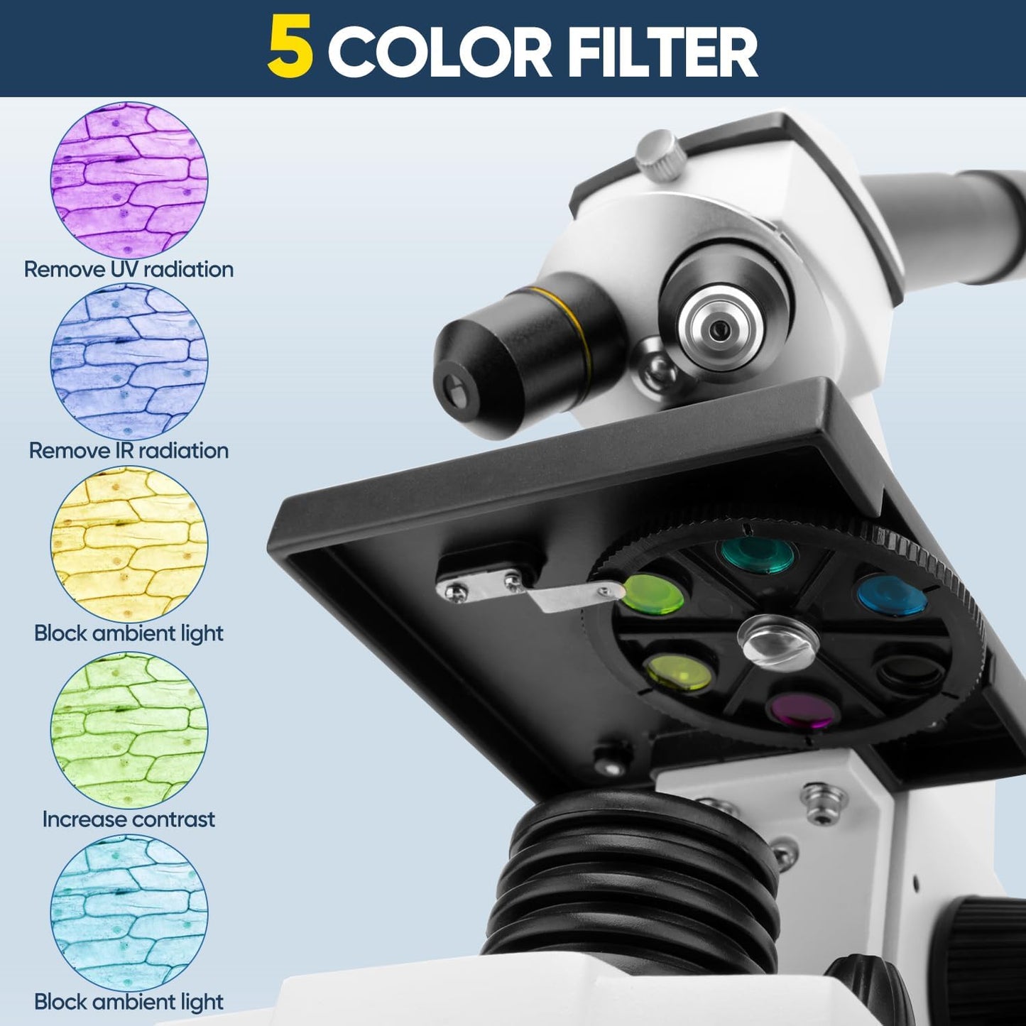 2000X Compound Microscope Kit for Adults and Children - Complete Biological Microscope Set with Slides for Educational Use