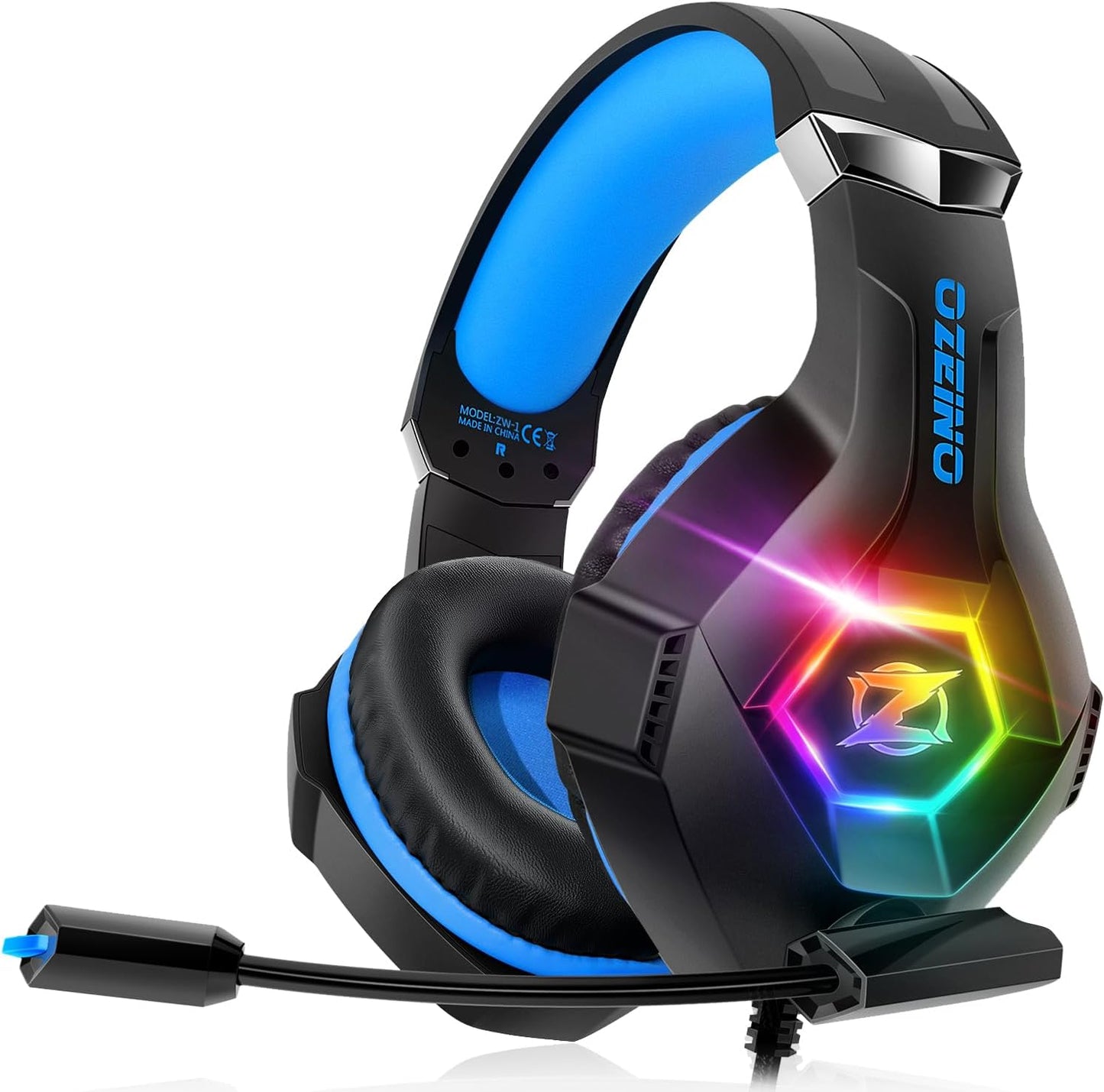 Gaming Headset for PS5, PS4, PC, and Xbox Series X/S - Over-Ear Design with Noise-Cancelling Mic, RGB Lighting, and Deep Bass Stereo Sound
