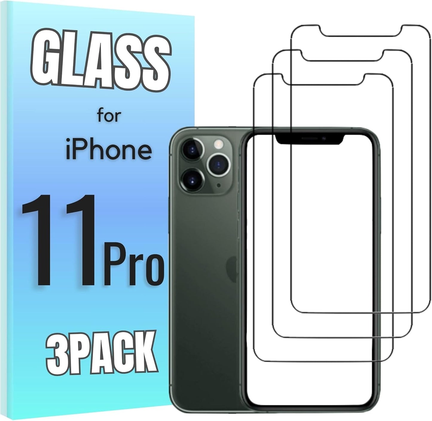 3-Pack Tempered Glass Screen Protector for iPhone 15 Pro - High Transparency, 9H Hardness, Ultra Tactile Protection for 6.1" Display