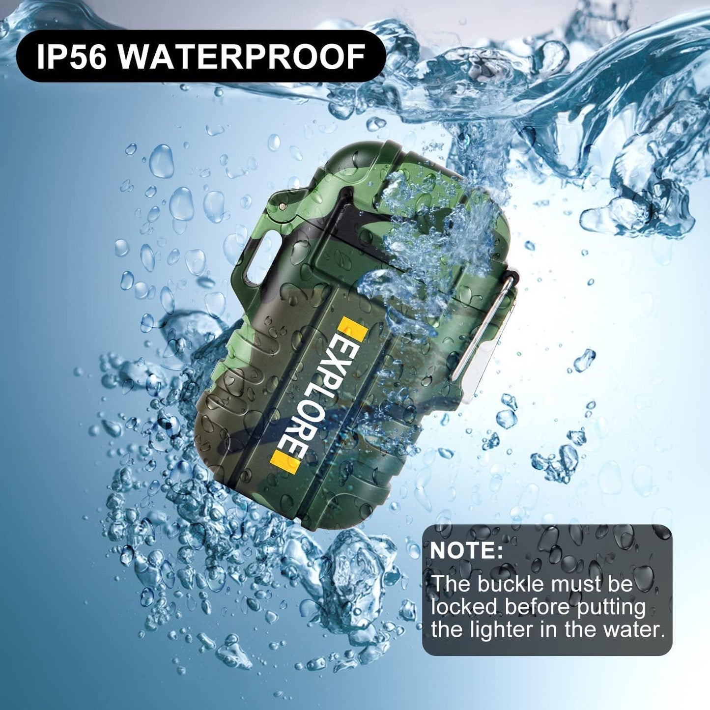 USB Rechargeable Arc Plasma Lighter - Waterproof Tactical EDC Gear for Camping and Survival (Camouflage)