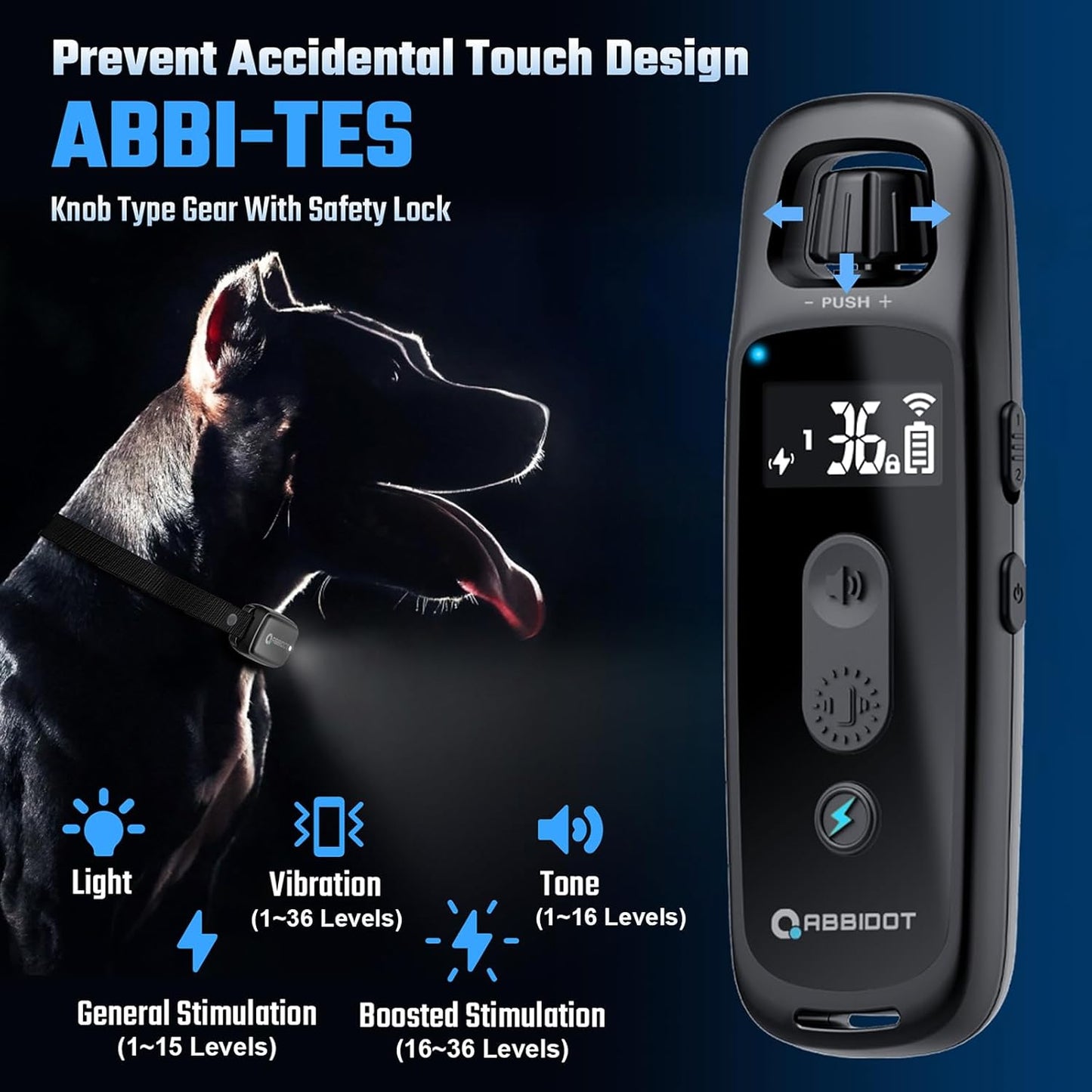 3300 Ft Remote Dog Training Collar - 5 Training Modes, 88 Levels, Waterproof Design - Small, Large Dogs (15-120 lbs)