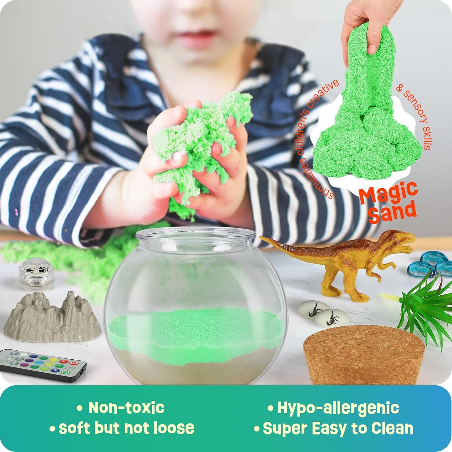 Dinosaur Gifts for Boys - Terrarium Kit for Kids - Birthday Gift for Boys Ages 4 5 6 7 8-12, DIY Dinosaur Toys, Arts and Crafts Kit for Kids- Christmas Gifts for Boys
