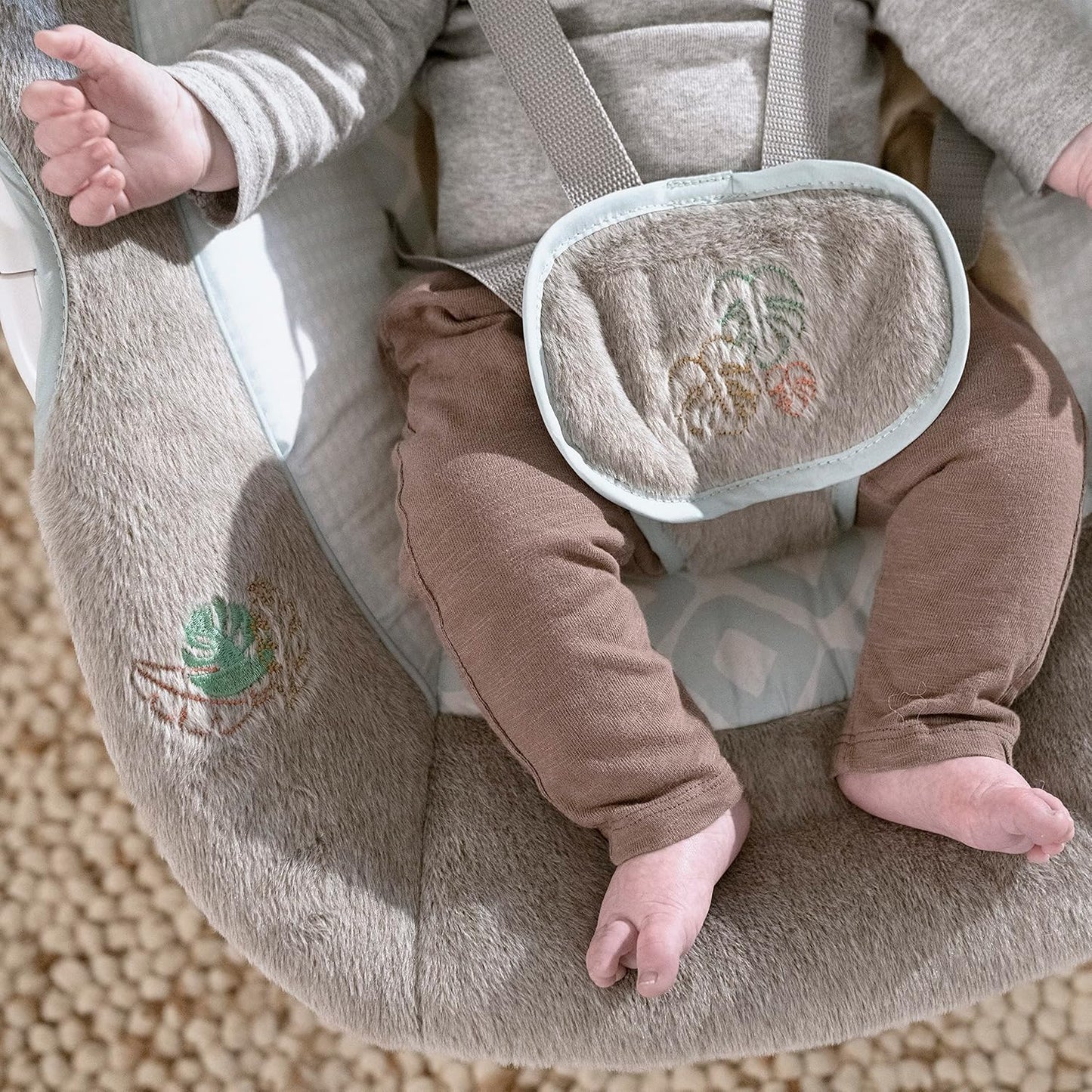 5-Speed Baby Swing - Swivel Seat, 5-Point Safety Harness, Nature Sounds, Ambient Lights