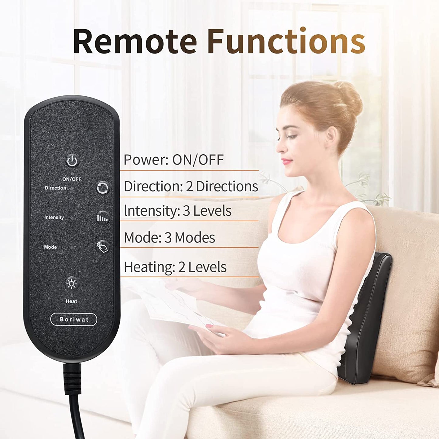 Neck and Back Massager with Heat - Therapeutic Massage Pillow for Pain Relief, Ideal for Home, Office, and Travel