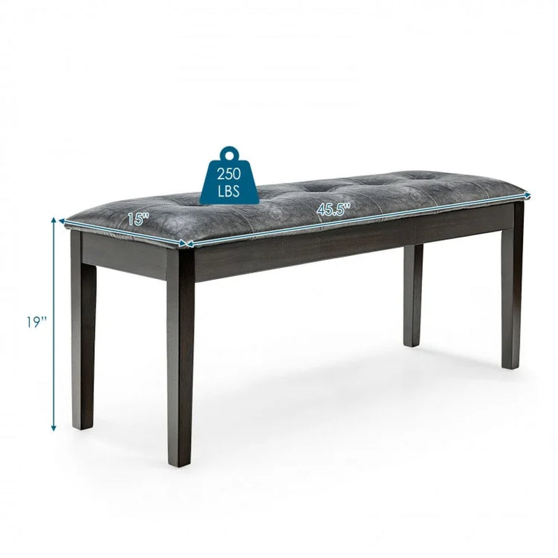 Upholstered PU Leather Dining Room Bench in Traditional Style
