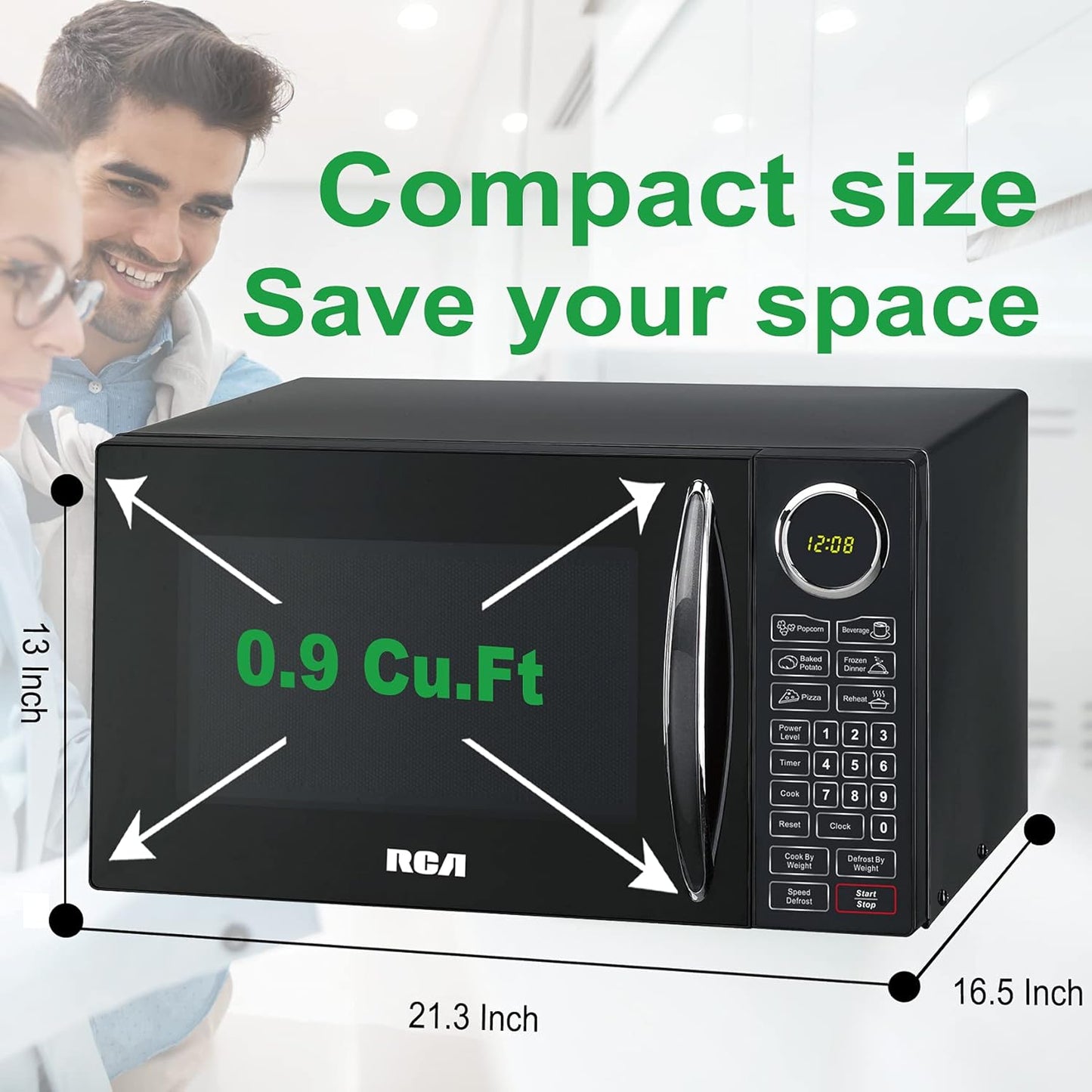 Black Countertop Microwave Oven - 0.9 Cu.