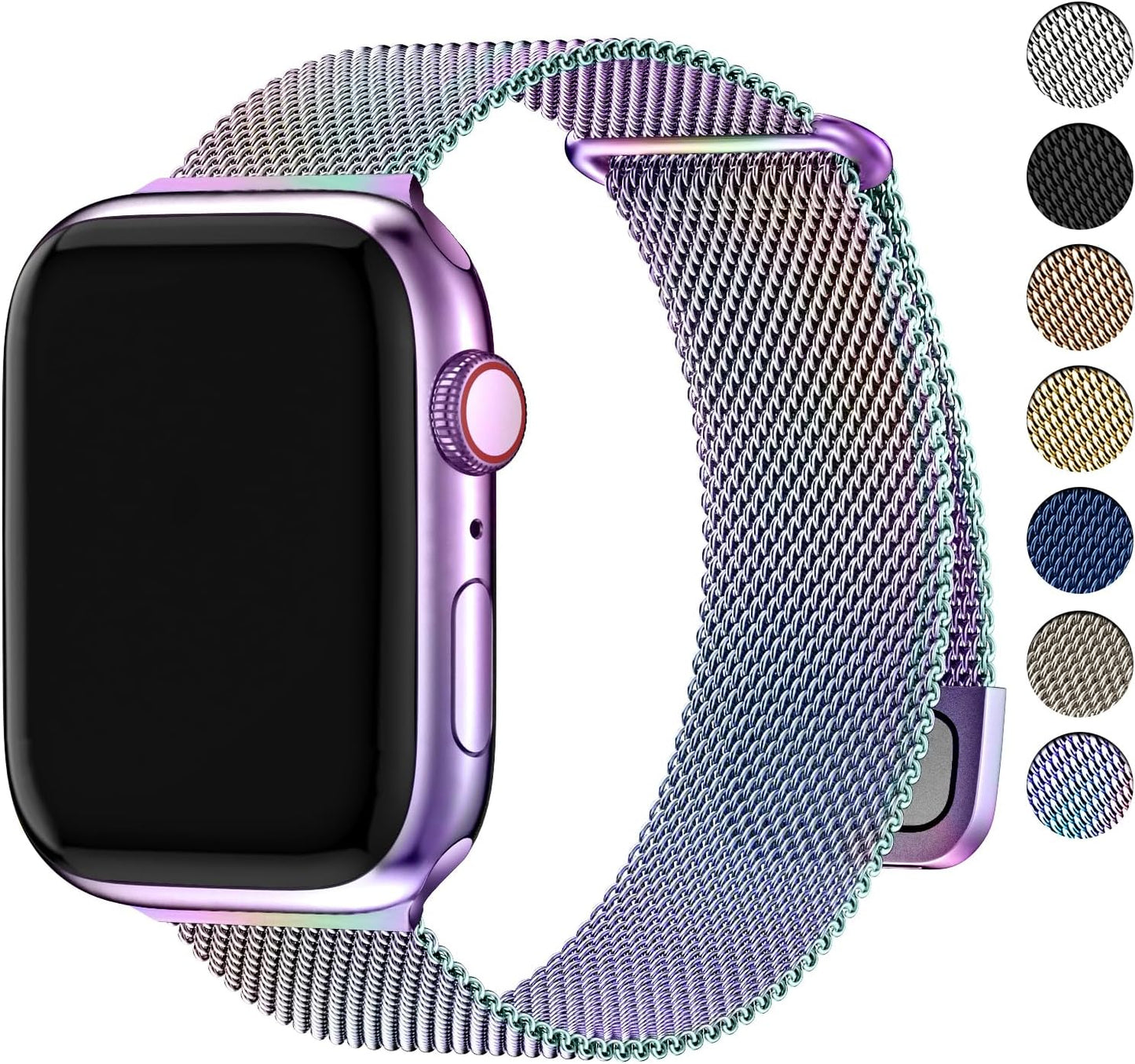 Stainless Steel Milanese Loop Replacement Band for Apple Watch - Compatible with Ultra 2/1 and Series 1-10 for Men and Women