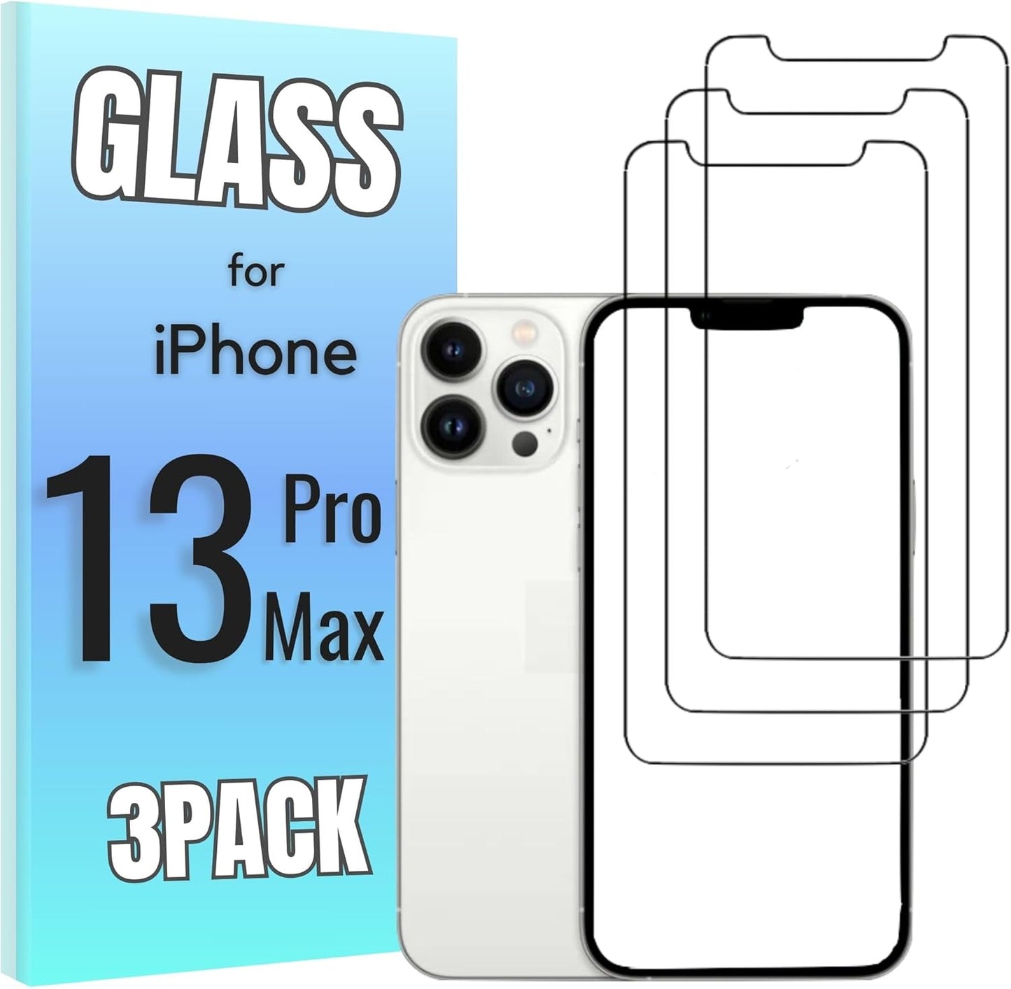3-Pack Tempered Glass Screen Protector for iPhone 15 Pro - High Transparency, 9H Hardness, Ultra Tactile Protection for 6.1" Display
