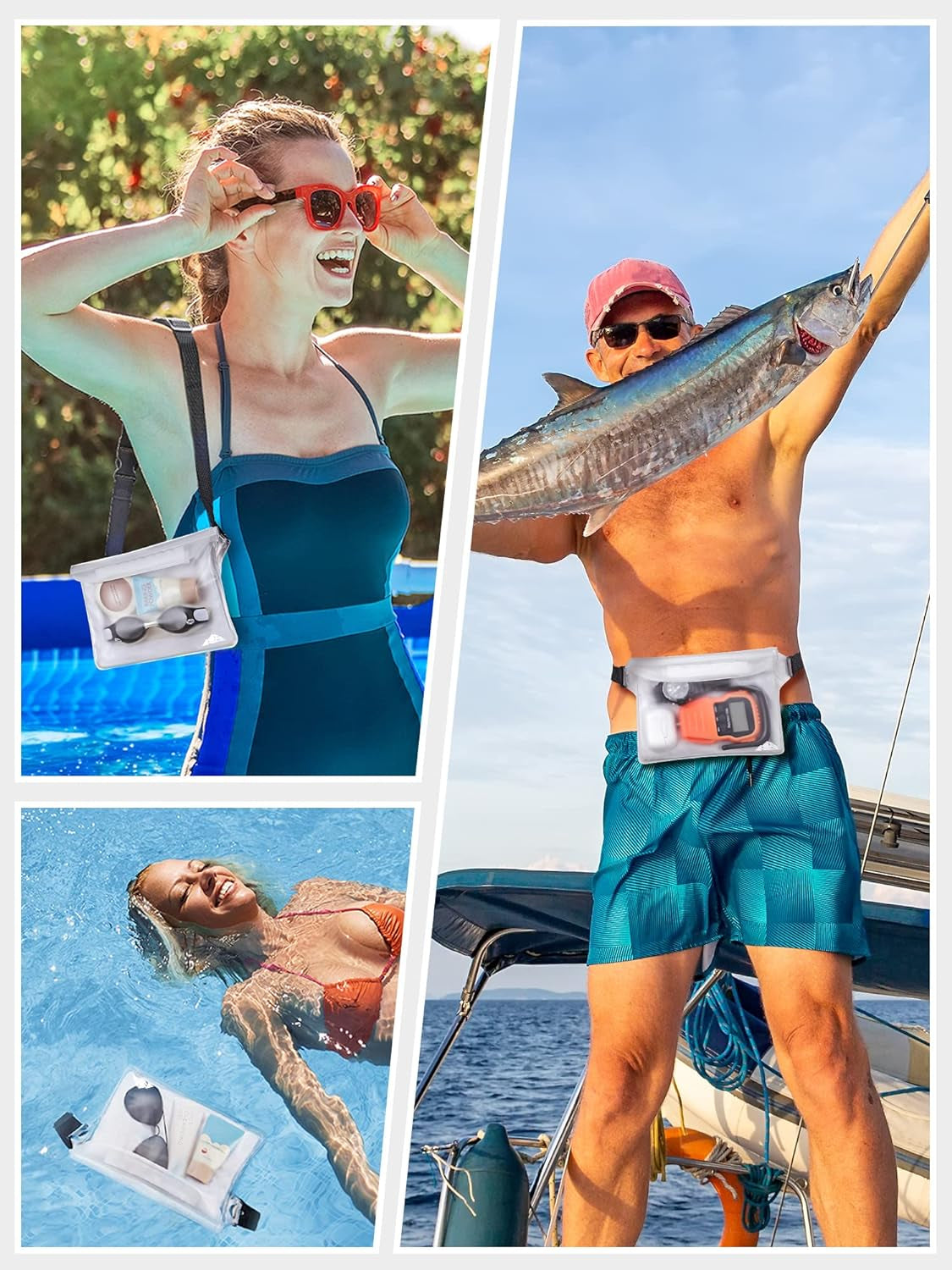2-Pack Waterproof Pouch - Touch Sensitive Screen and Adjustable Waist Strap | Protect Your Phone and Valuables During Water Activities |