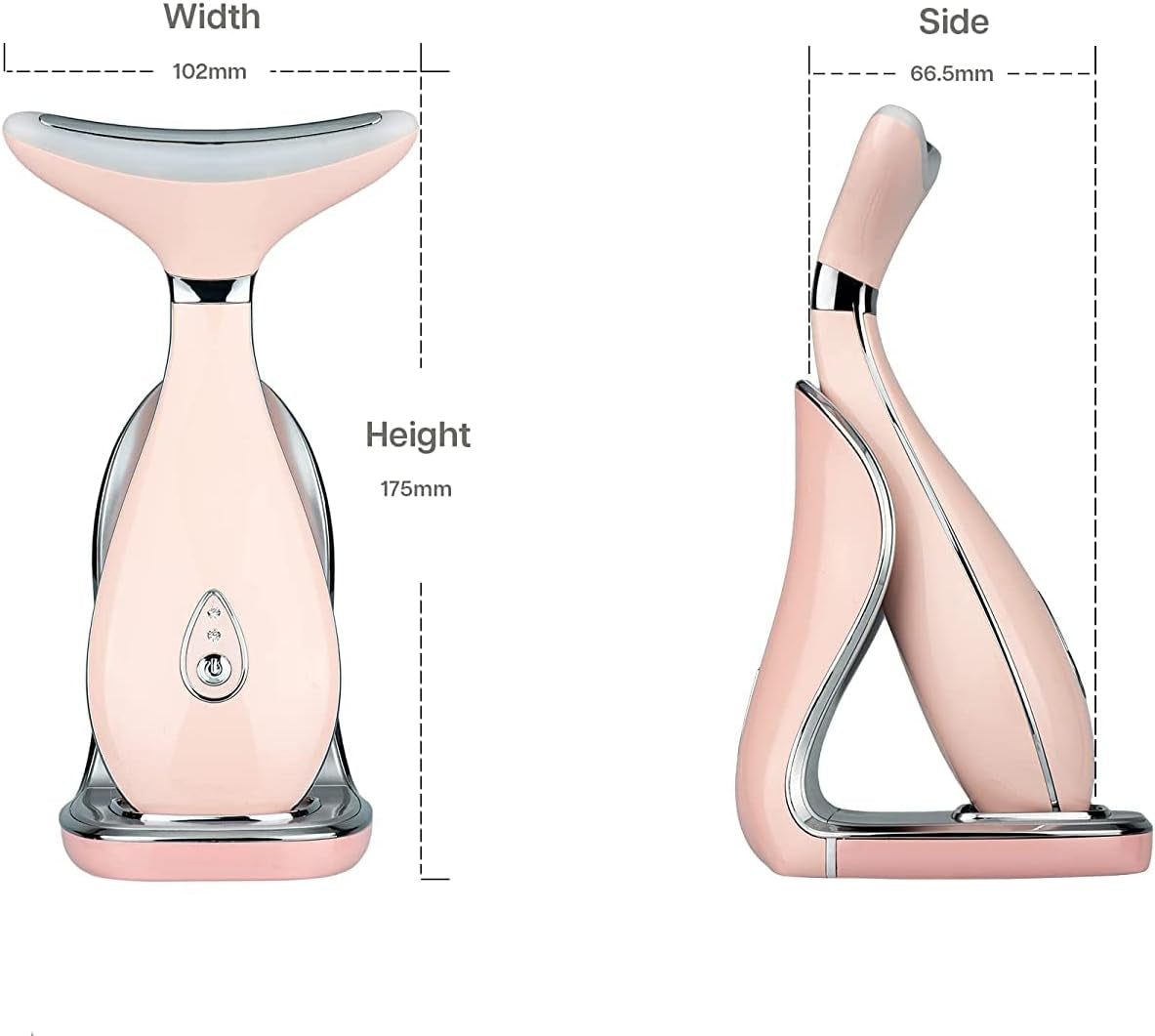 Skin Rejuvenation Device: 3-in-1 Neck and Face Massager, At-Home Facial Spa Tool with Micro-glow Technology (Pink)