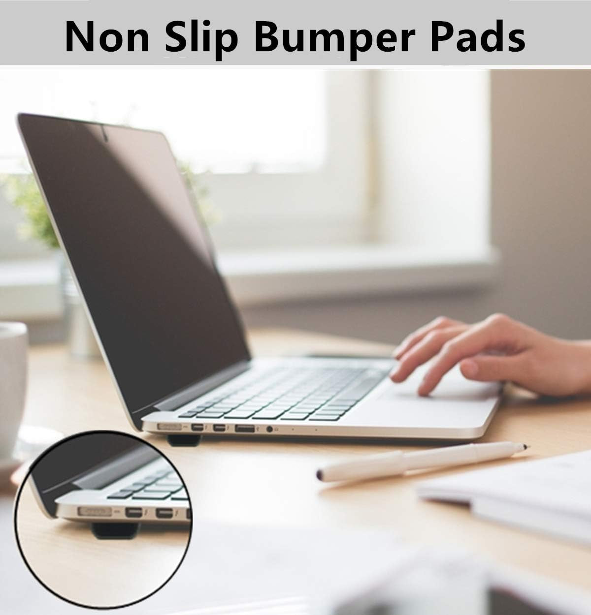 Adhesive Rubber Feet for Electronics - 16 Pack Black Self-Adhesive Bumpers