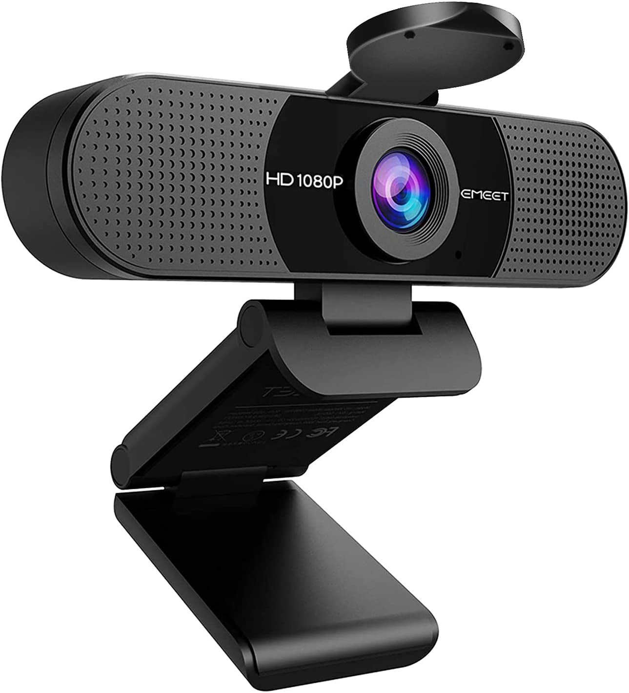 Webcam with Dual Microphones, 90° FOV, USB Plug Play-Online Conferencing and Streaming - Laptop and PC
