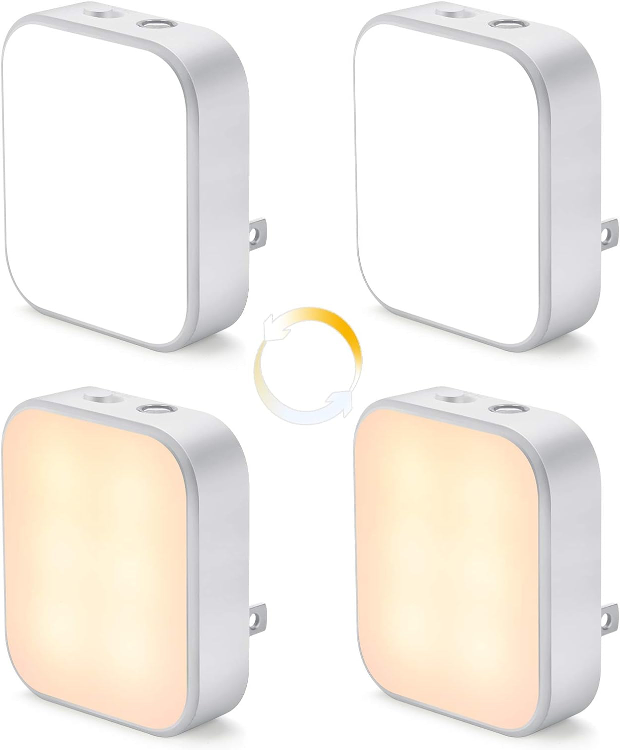 ETL Certified Plug-In LED Night Light Set, 4-Pack with Adjustable Soft and Cool White Lighting, Dusk to Dawn Sensor for Bedroom, Bathroom, Stairway, and Hallways