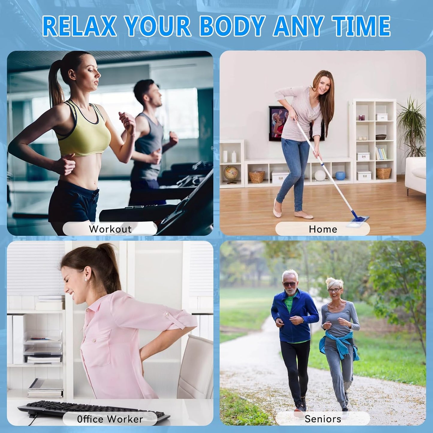 Professional Handheld Deep Tissue Massage Gun for Athletes - 30 Speed Levels with 9 Interchangeable Heads
