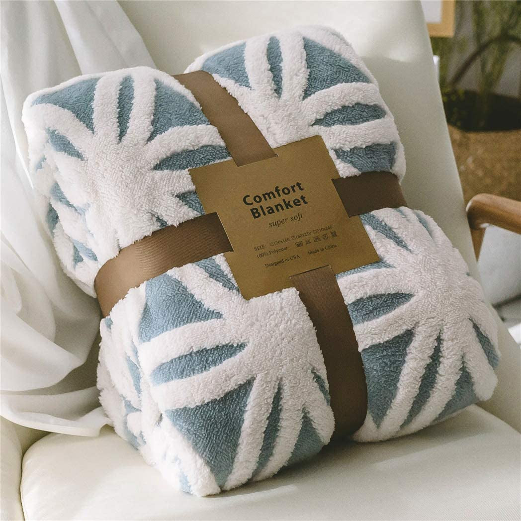 Dual-Sided Sherpa Fleece Throw Blanket - Soft and Cozy Bed Blanket for Couch and Sofa (Grey, 51" x 63")
