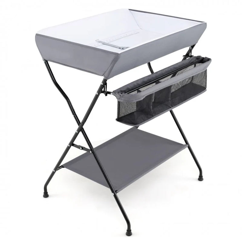 Foldable Diaper Changing Table with Baby Storage Solutions