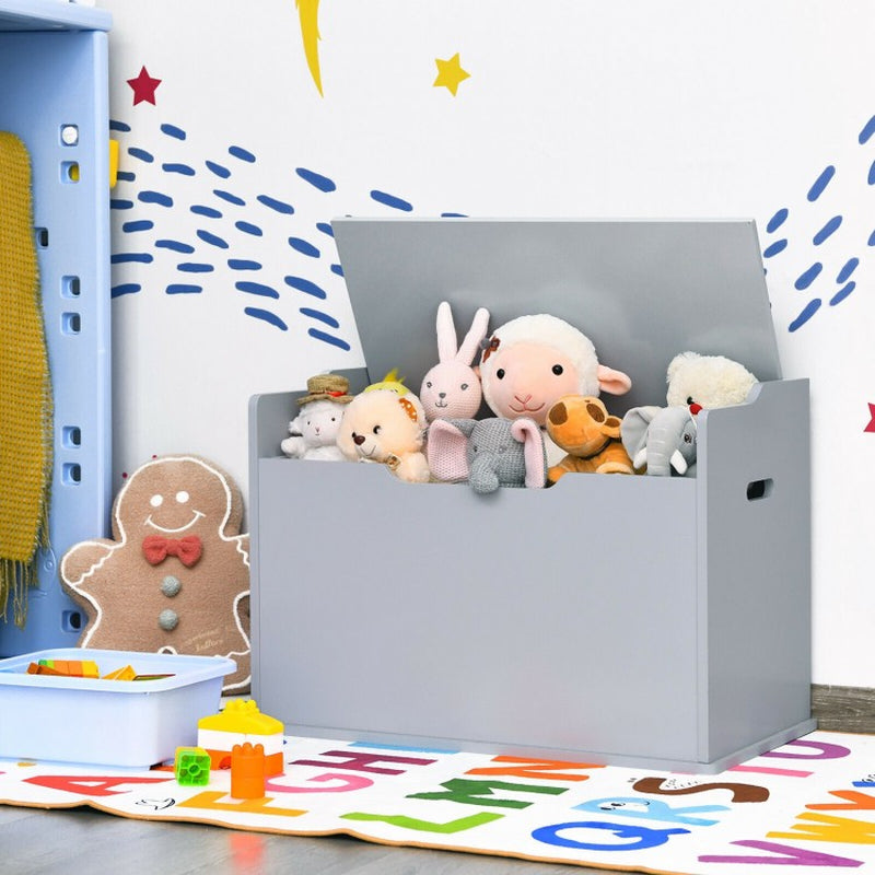 Children's Wooden Flip-Top Storage Chest Bench with Cushioned Hinge