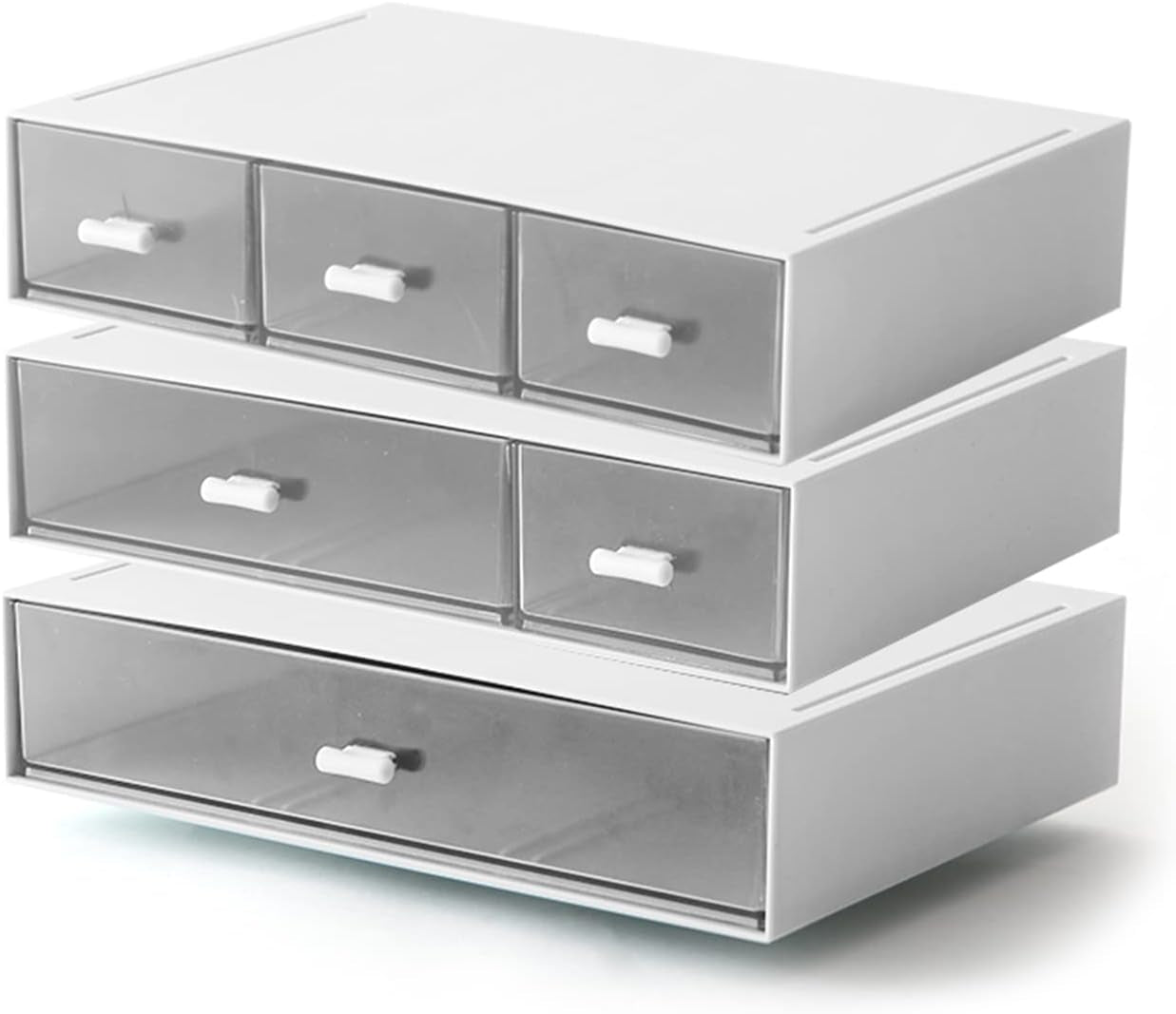 Sophisticated 6-Drawer Desk Organizer for Makeup and Cosmetic Storage for Bathroom and Desktop Organization (White)